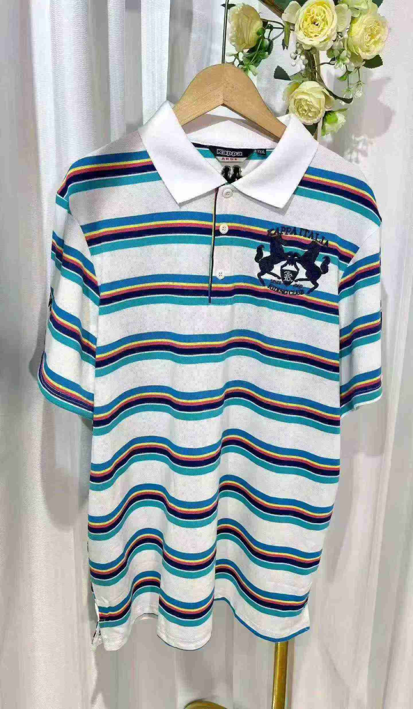 Uniseksowe koszulki polo w paski, około 740 sztuk, rozmiar L-3XL - Image 3