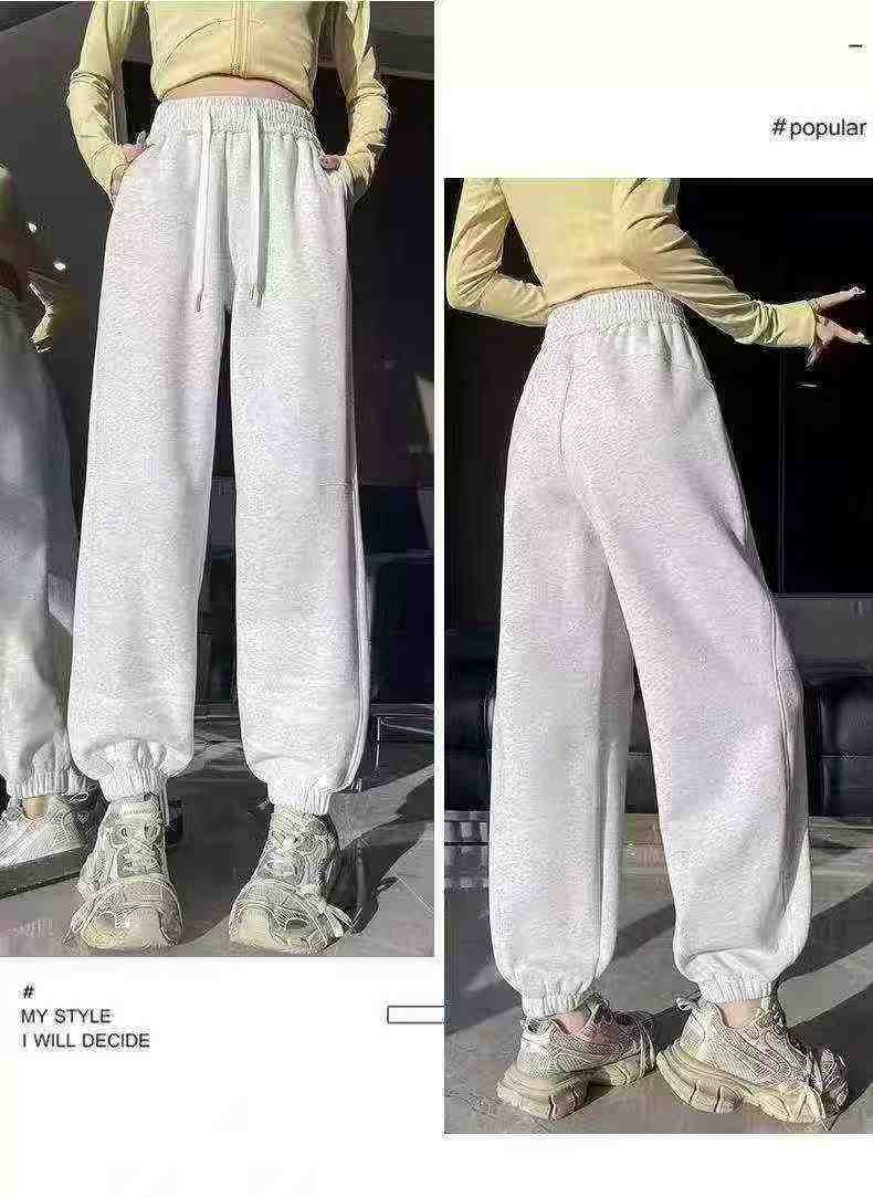 Calças de Moletom Femininas Estilo Americano com Forro de Sherpa e Cintura Ajustada, 428 Peças, Tamanho S-2XL, Embalagem Individual - Image 7