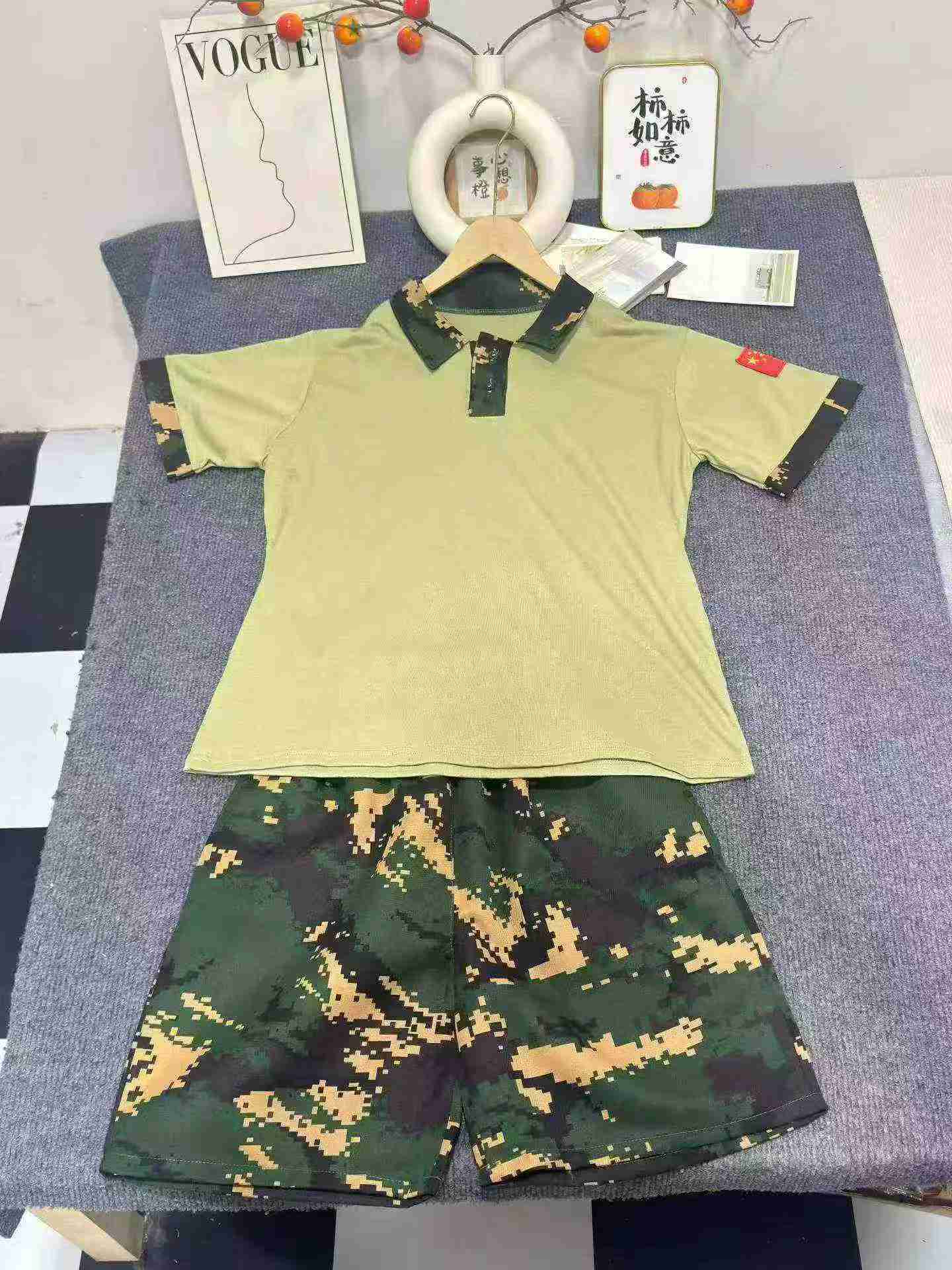 Ensemble à manches courtes camouflage pour enfants, 1340 ensembles - Image 2