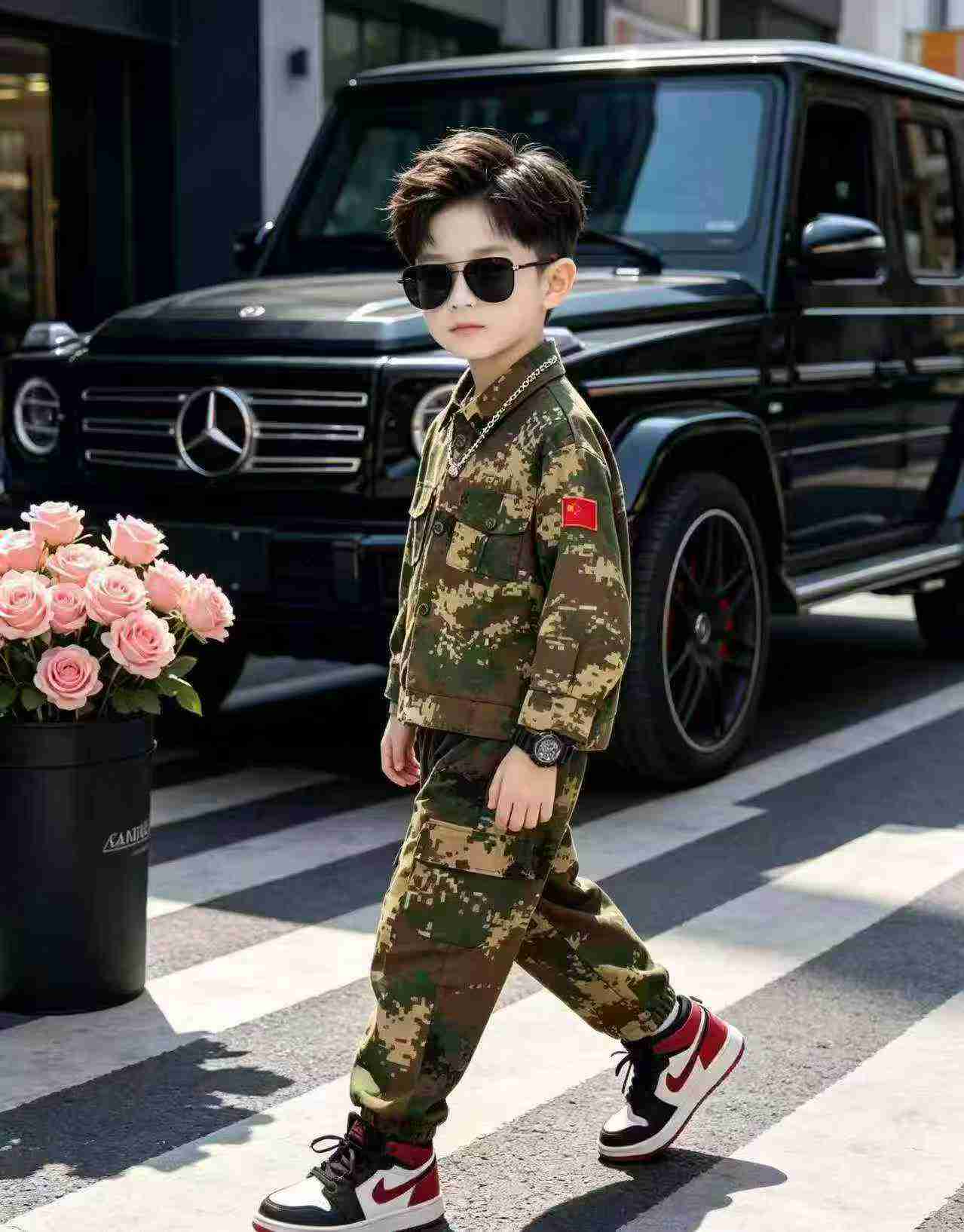 2420 Conjuntos de Roupa de Trabalho Camuflada Infantil para Treinamento Militar em Acampamento de Verão - Image 7
