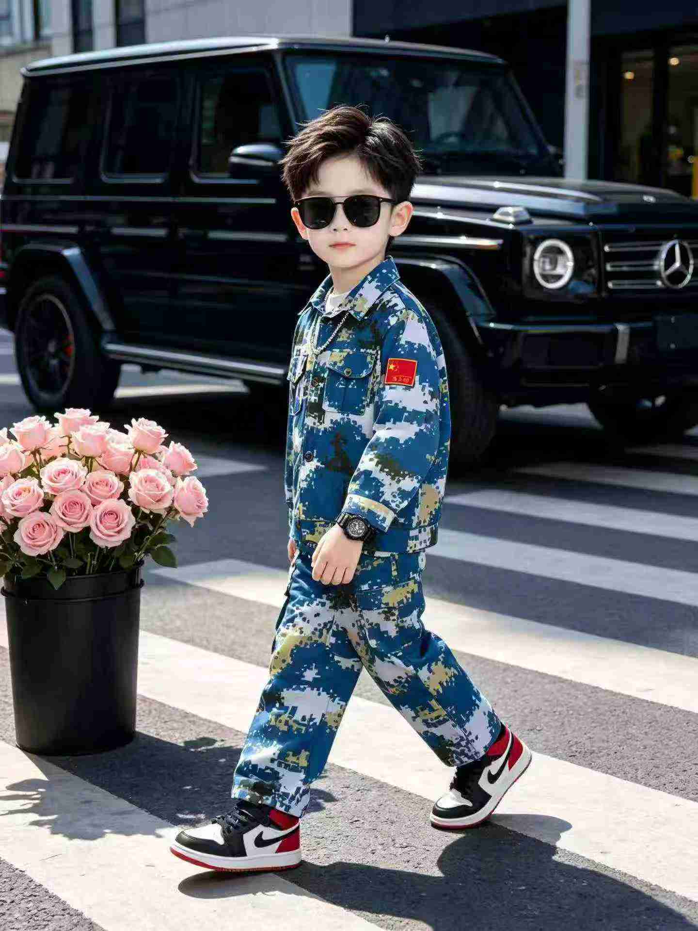 2420 Conjuntos de Roupa de Trabalho Camuflada Infantil para Treinamento Militar em Acampamento de Verão - Image 8