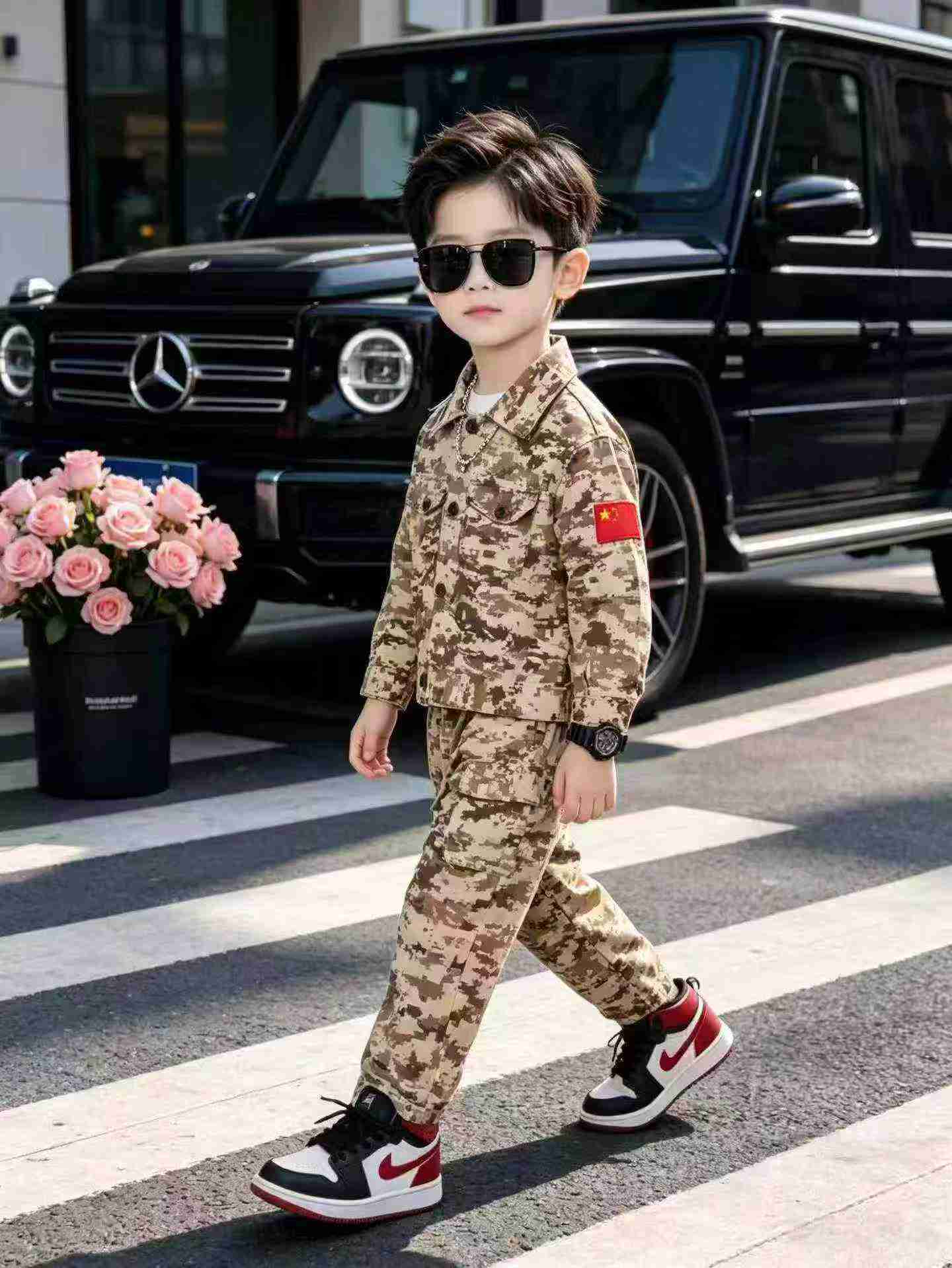 2420 Conjuntos de Roupa de Trabalho Camuflada Infantil para Treinamento Militar em Acampamento de Verão - Image 9