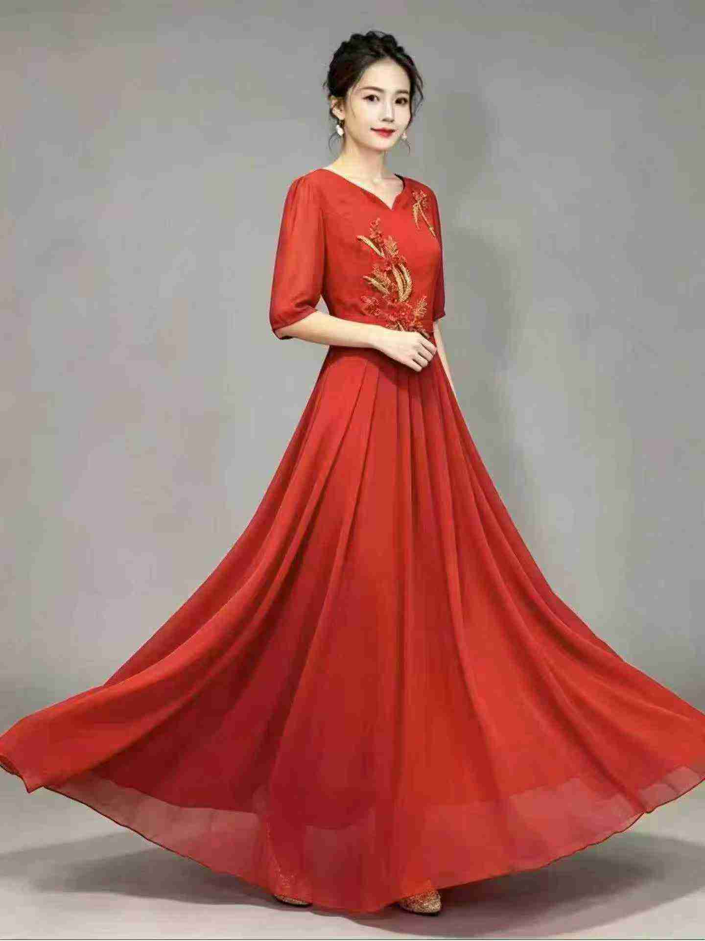 998 pièces Robe de soirée formelle maxi à broderie lourde perlée - Image 2