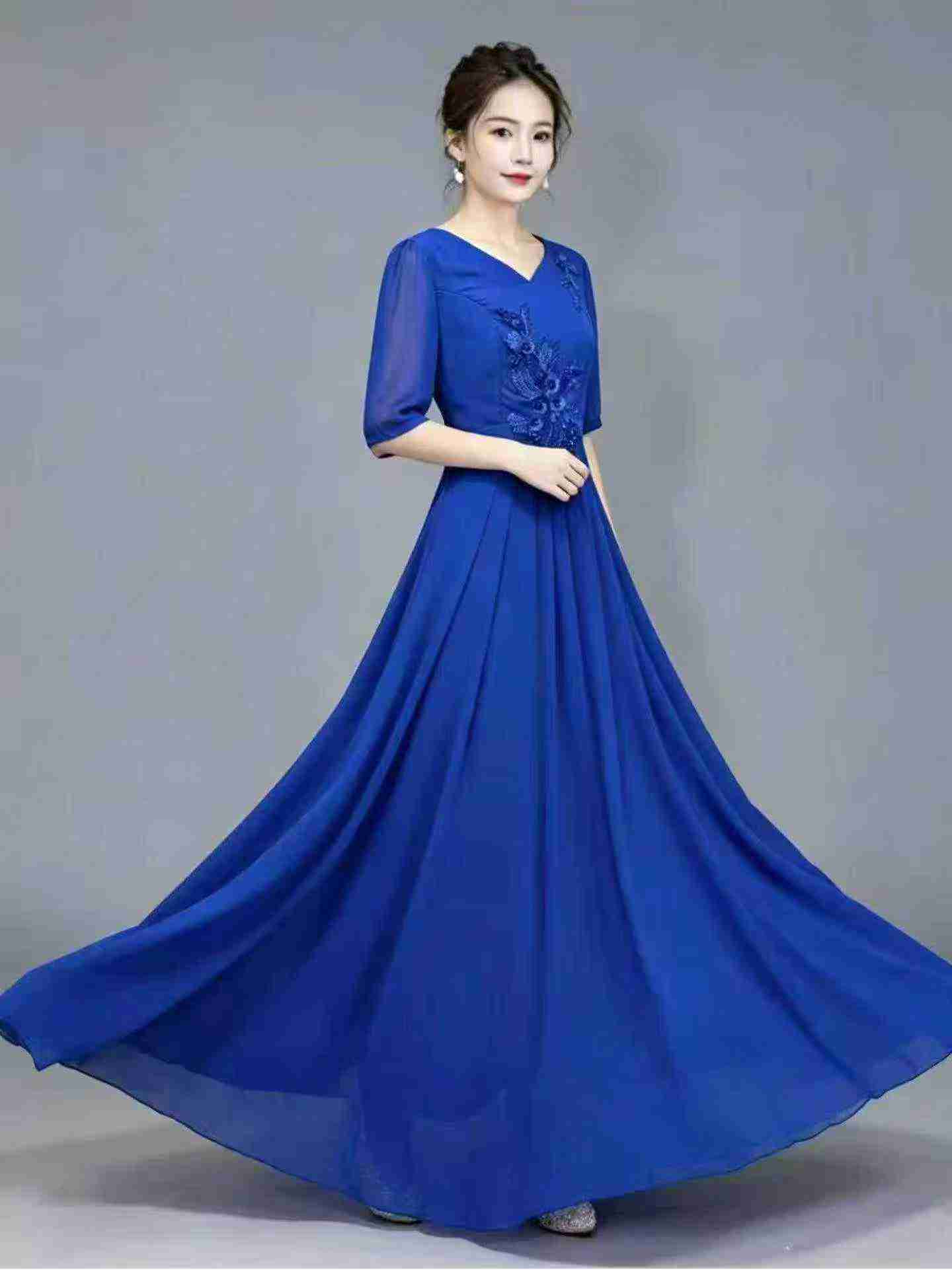 998 pièces Robe de soirée formelle maxi à broderie lourde perlée - Image 3