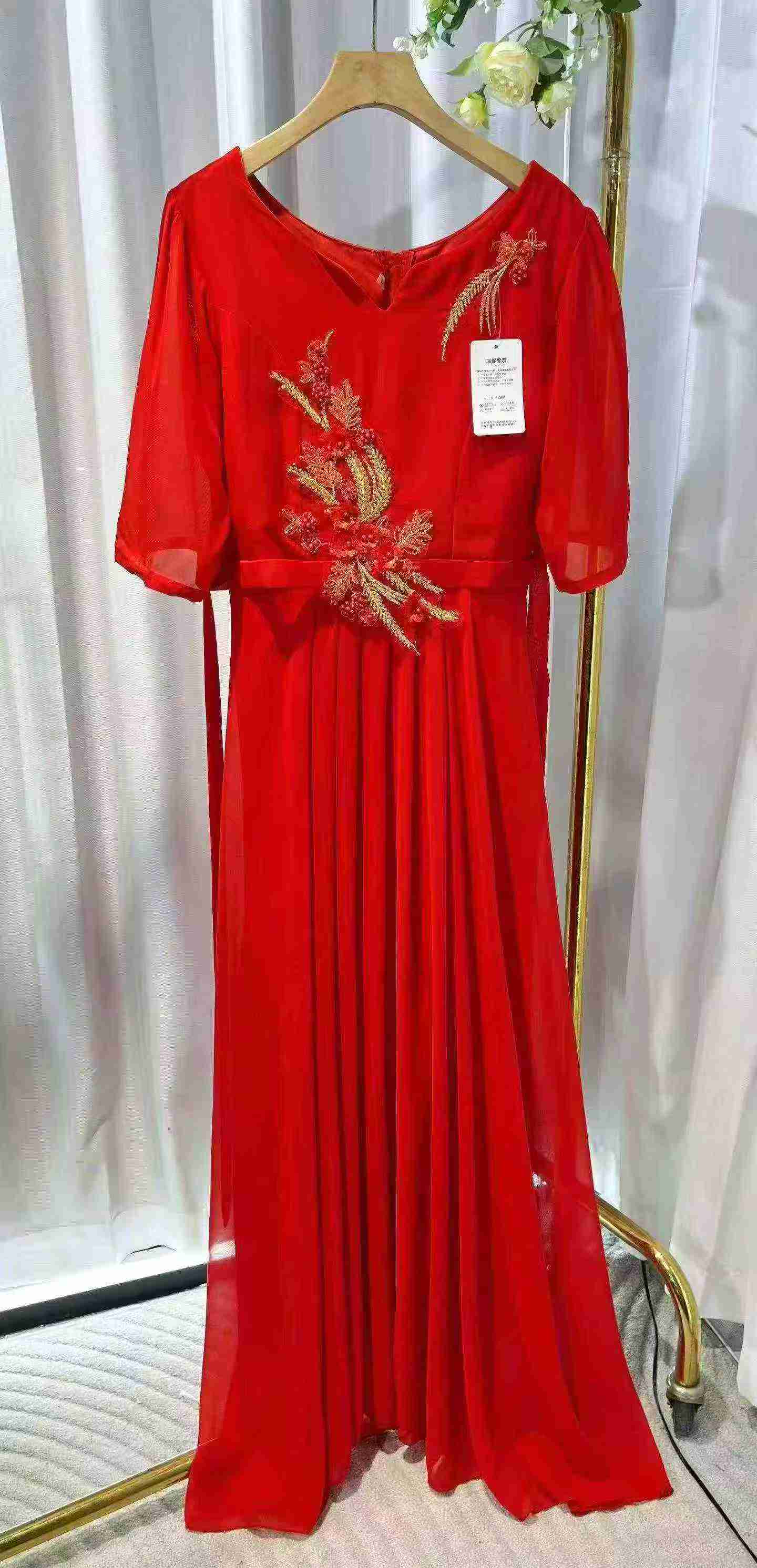 998 pièces Robe de soirée formelle maxi à broderie lourde perlée - Image 5