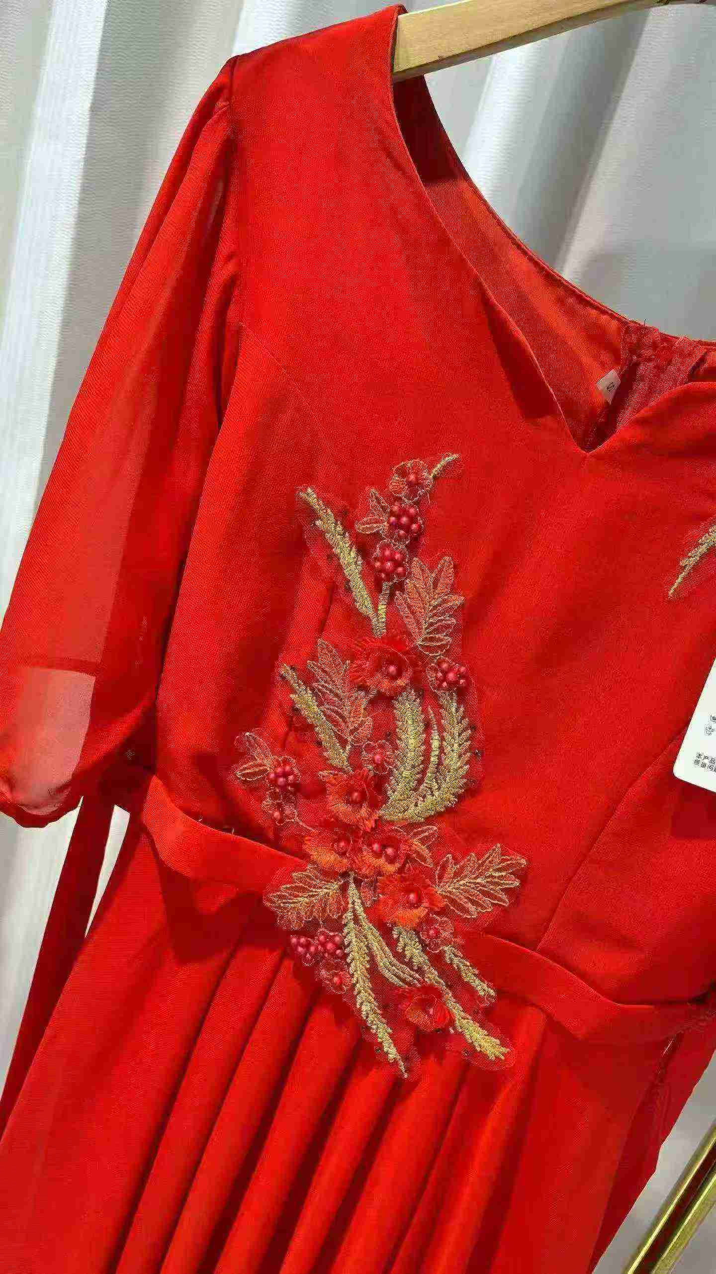 998 pièces Robe de soirée formelle maxi à broderie lourde perlée - Image 9