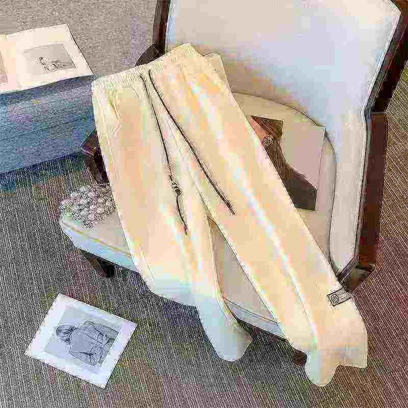 419 pièces Pantalons de sport décontractés d'été en tissu gaufré à cordon de serrage pour hommes, taille plus - Image 8