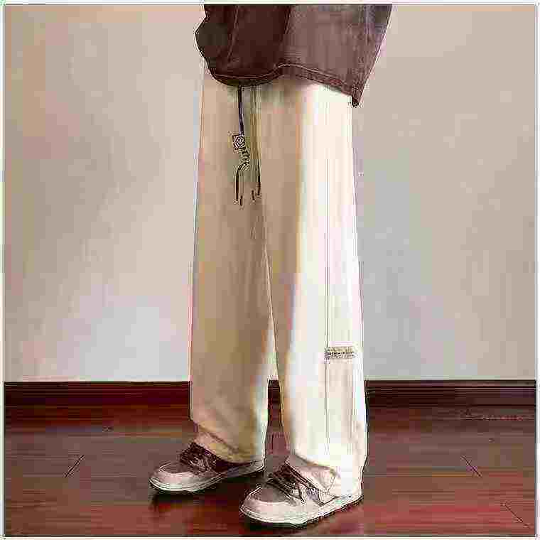 419 pièces Pantalons de sport décontractés d'été en tissu gaufré à cordon de serrage pour hommes, taille plus - Image 9