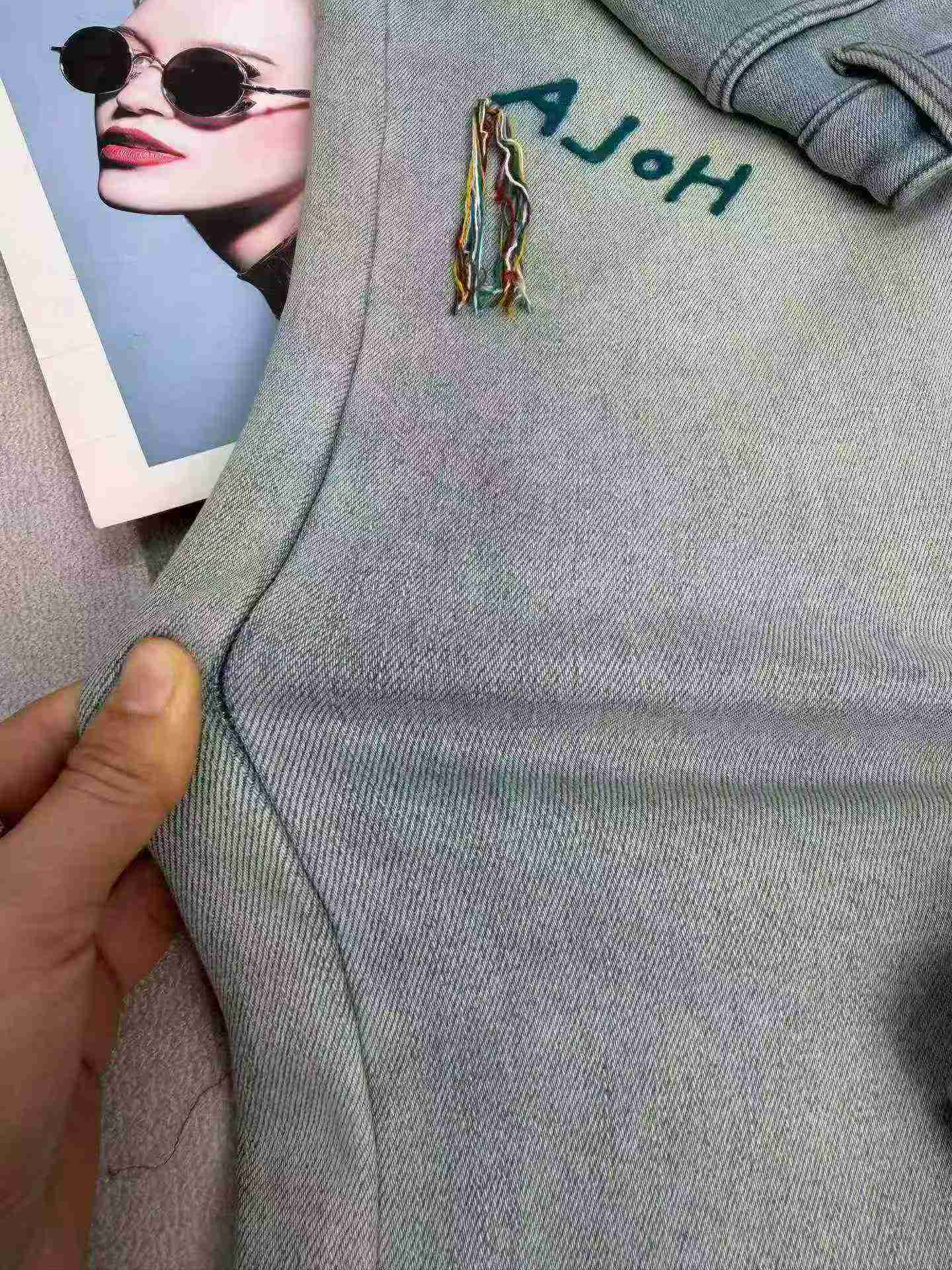 Light Color Embroidered Autumn Winter Thick Fleece Stretch Wide Leg Jeans, 1000 Pieces, Sizes S-2XL - Image 8