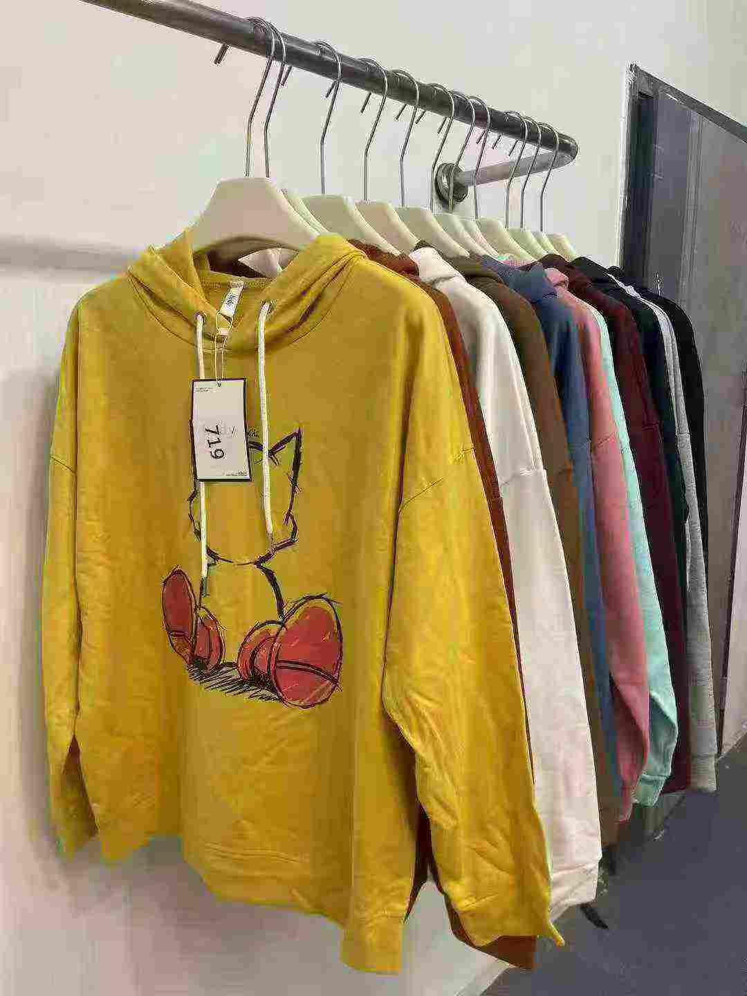 12000 Pieces Spring Non-fleece Cotton Hooded Women's Sweatshirts Wholesale - Image 4