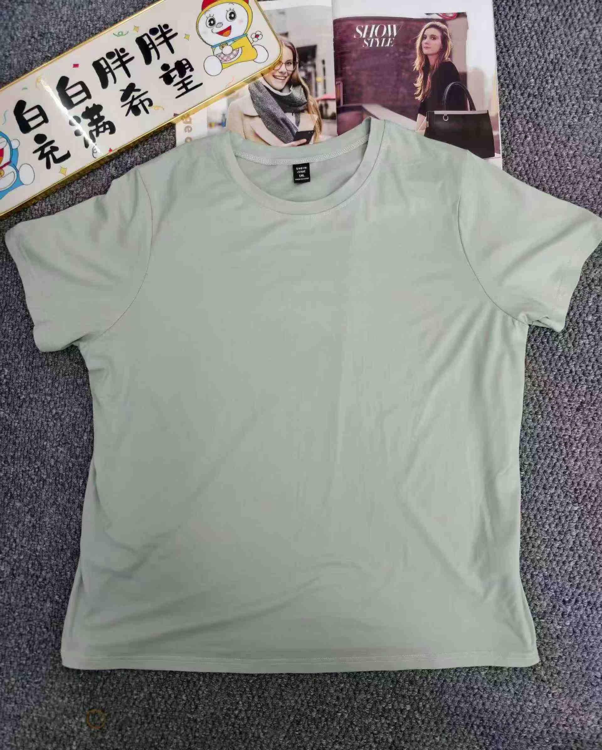 About 4500pcs Unisex Milk Silk Solid Casual Short Sleeve T-Shirts - Image 5
