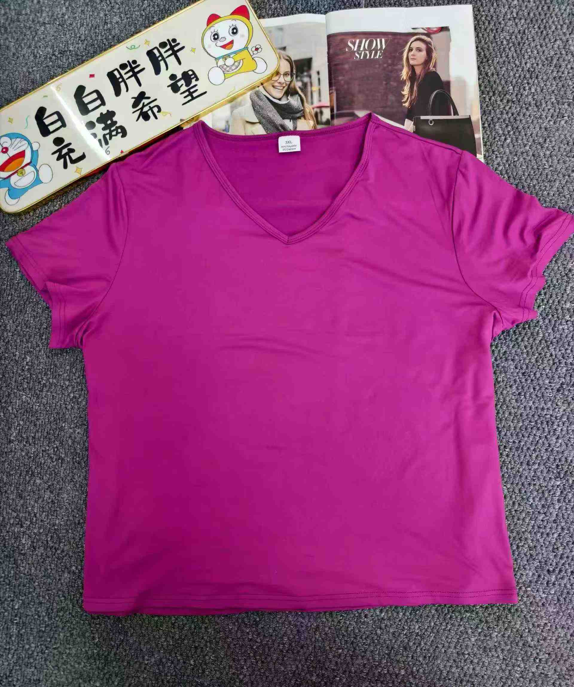 About 4500pcs Unisex Milk Silk Solid Casual Short Sleeve T-Shirts - Image 7