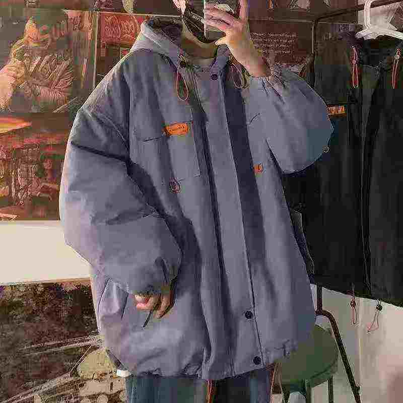 Jaket Berlapik Kapas Pakaian Kerja Saiz Oversaiz Longgar Lelaki Musim Sejuk 500 Helai - Image 3
