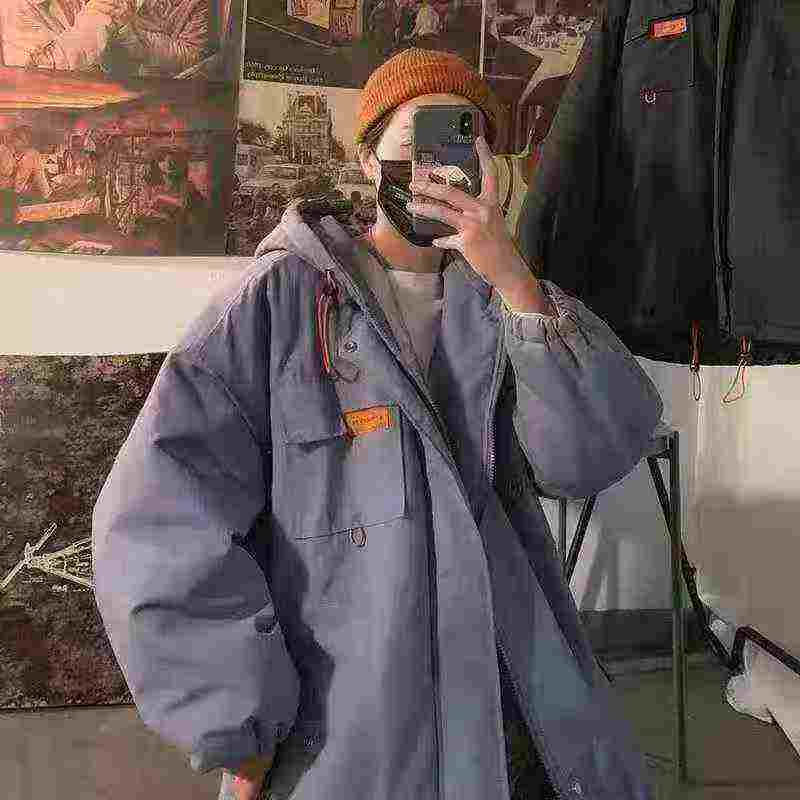 Jaket Berlapik Kapas Pakaian Kerja Saiz Oversaiz Longgar Lelaki Musim Sejuk 500 Helai - Image 6