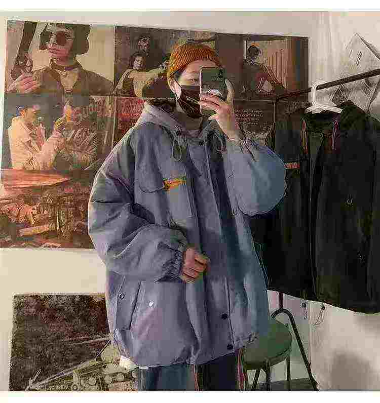 Jaket Berlapik Kapas Pakaian Kerja Saiz Oversaiz Longgar Lelaki Musim Sejuk 500 Helai - Image 9