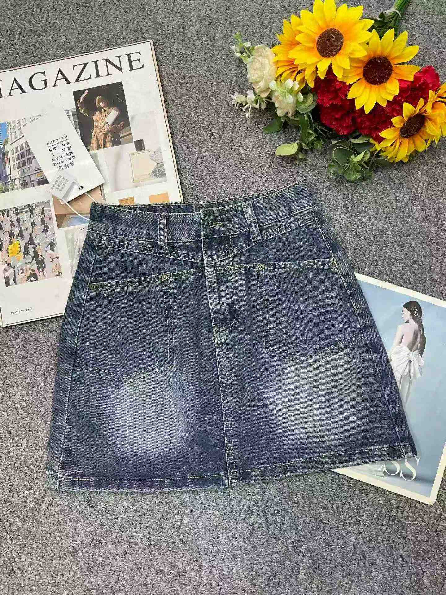 Summer New Washed Cotton Denim Short Skirt 3158 Pieces - Image 2