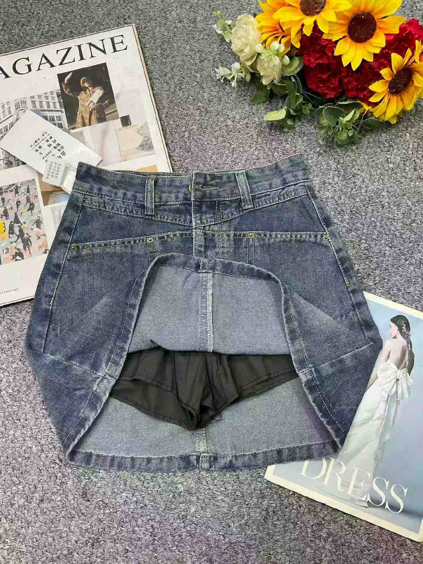 Summer New Washed Cotton Denim Short Skirt 3158 Pieces - Image 3