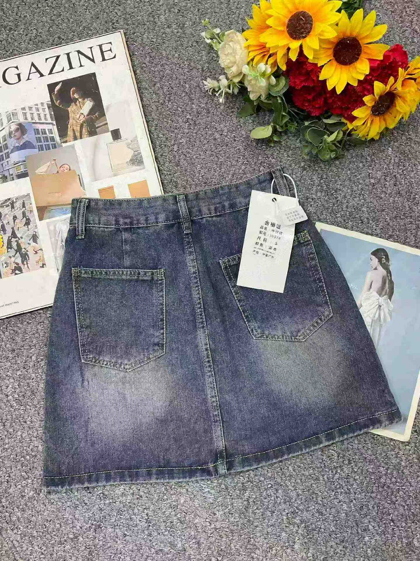 Summer New Washed Cotton Denim Short Skirt 3158 Pieces - Image 4