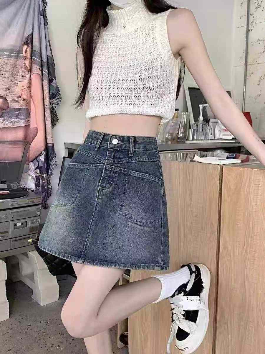 Summer New Washed Cotton Denim Short Skirt 3158 Pieces - Image 6