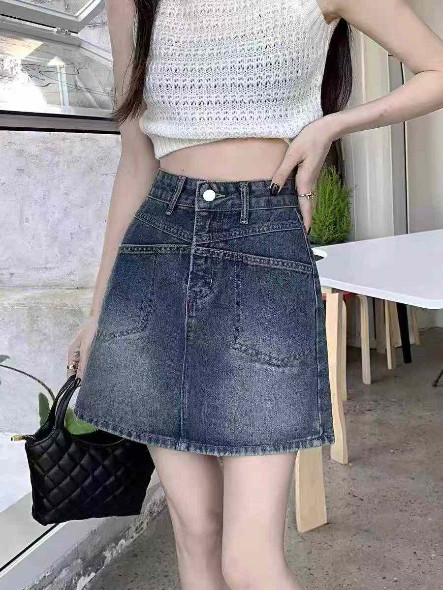 Summer New Washed Cotton Denim Short Skirt 3158 Pieces - Image 7
