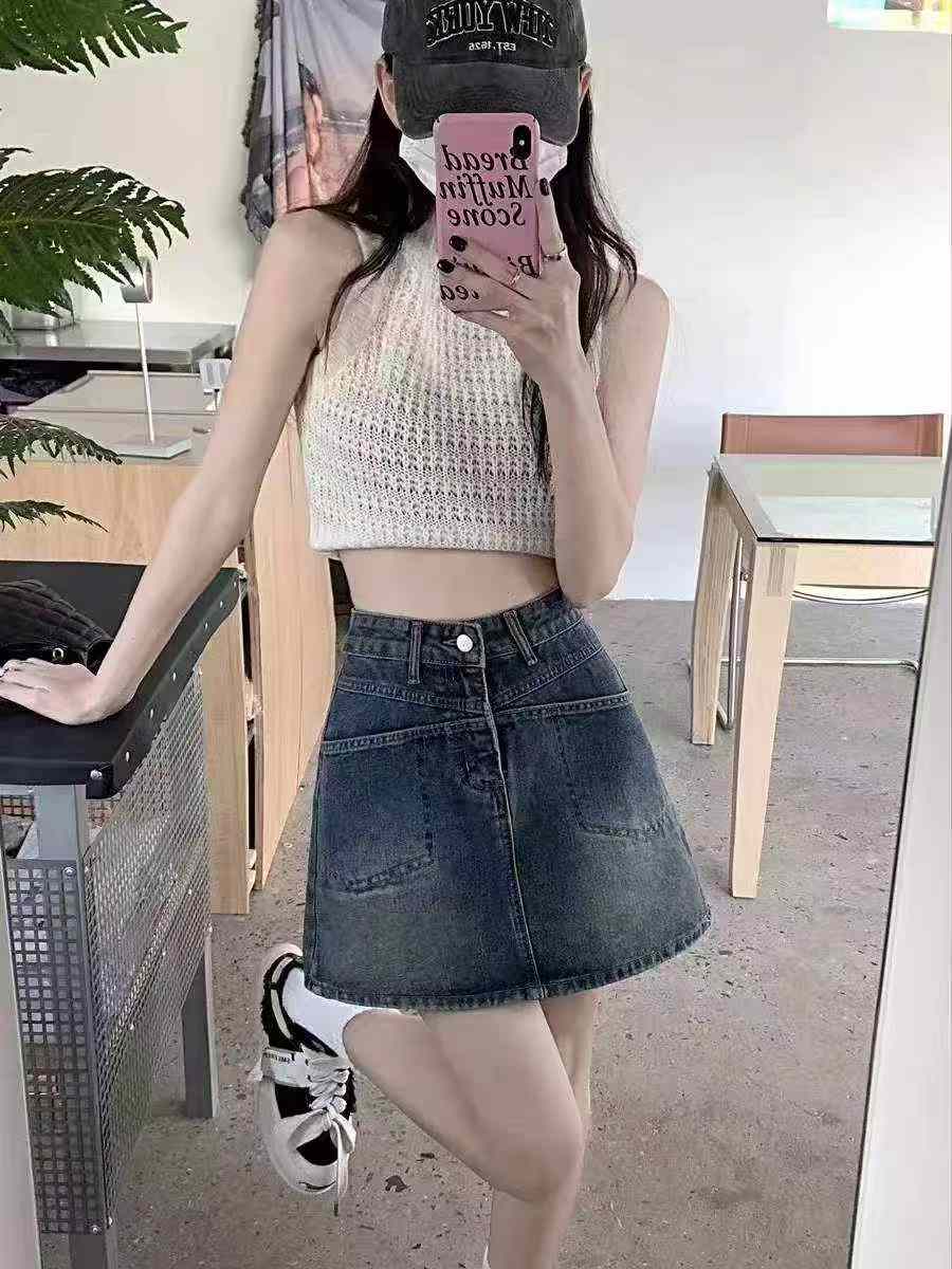 Summer New Washed Cotton Denim Short Skirt 3158 Pieces - Image 8