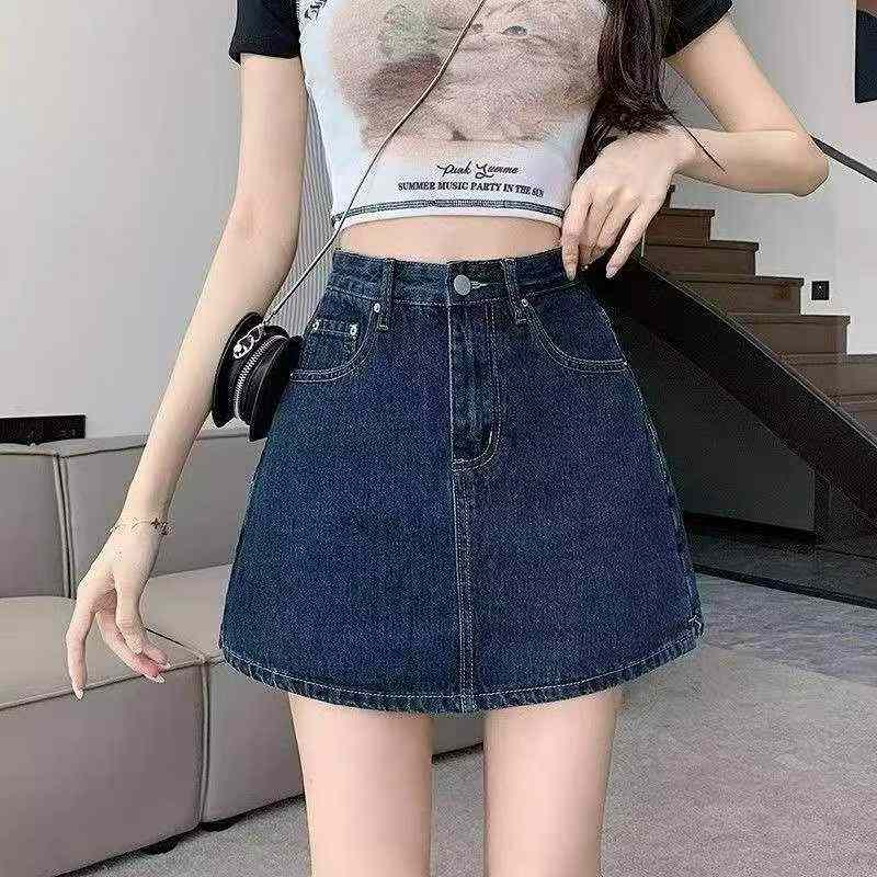Nova Saia-Short Jeans Azul Escuro Retrô de Verão em Algodão Lavado, Tamanhos S-4XL, 2177 Peças - Image 7