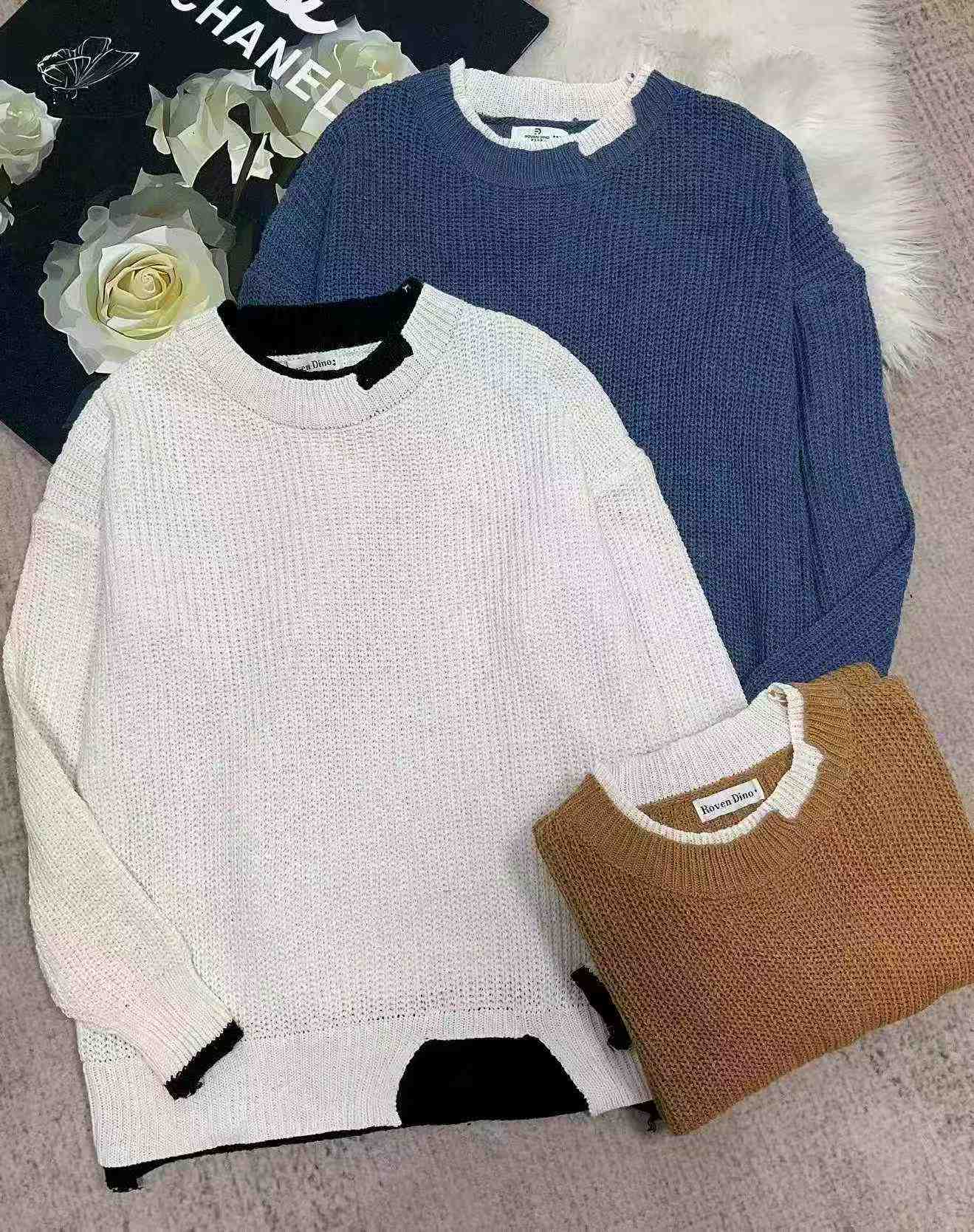 New Autumn Winter Men's Fake Two-piece Loose Pullover Sweater, Size M-2XL, 323 Pieces - Image 3