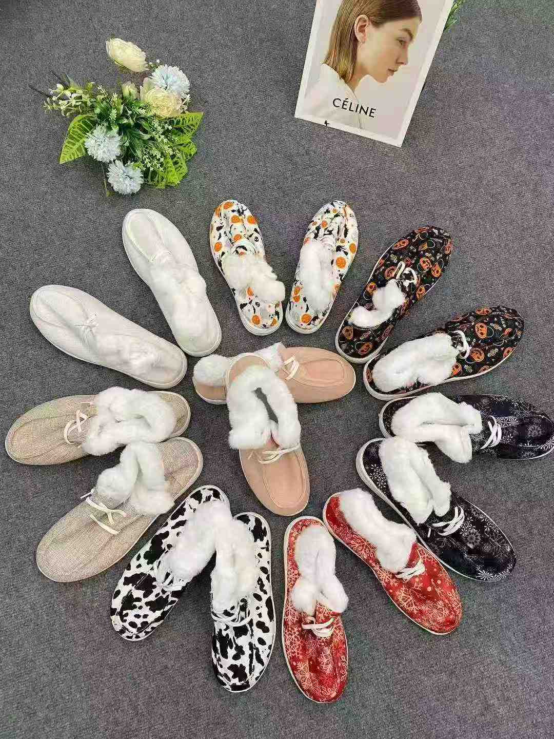 750 Pairs Winter Fleece Lined Lace-up Cotton Shoes - Image 2