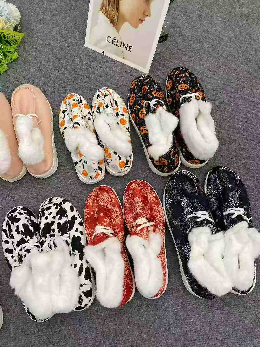 750 Pairs Winter Fleece Lined Lace-up Cotton Shoes - Image 3