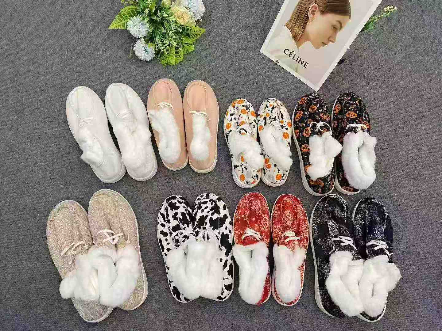 750 Pairs Winter Fleece Lined Lace-up Cotton Shoes - Image 9