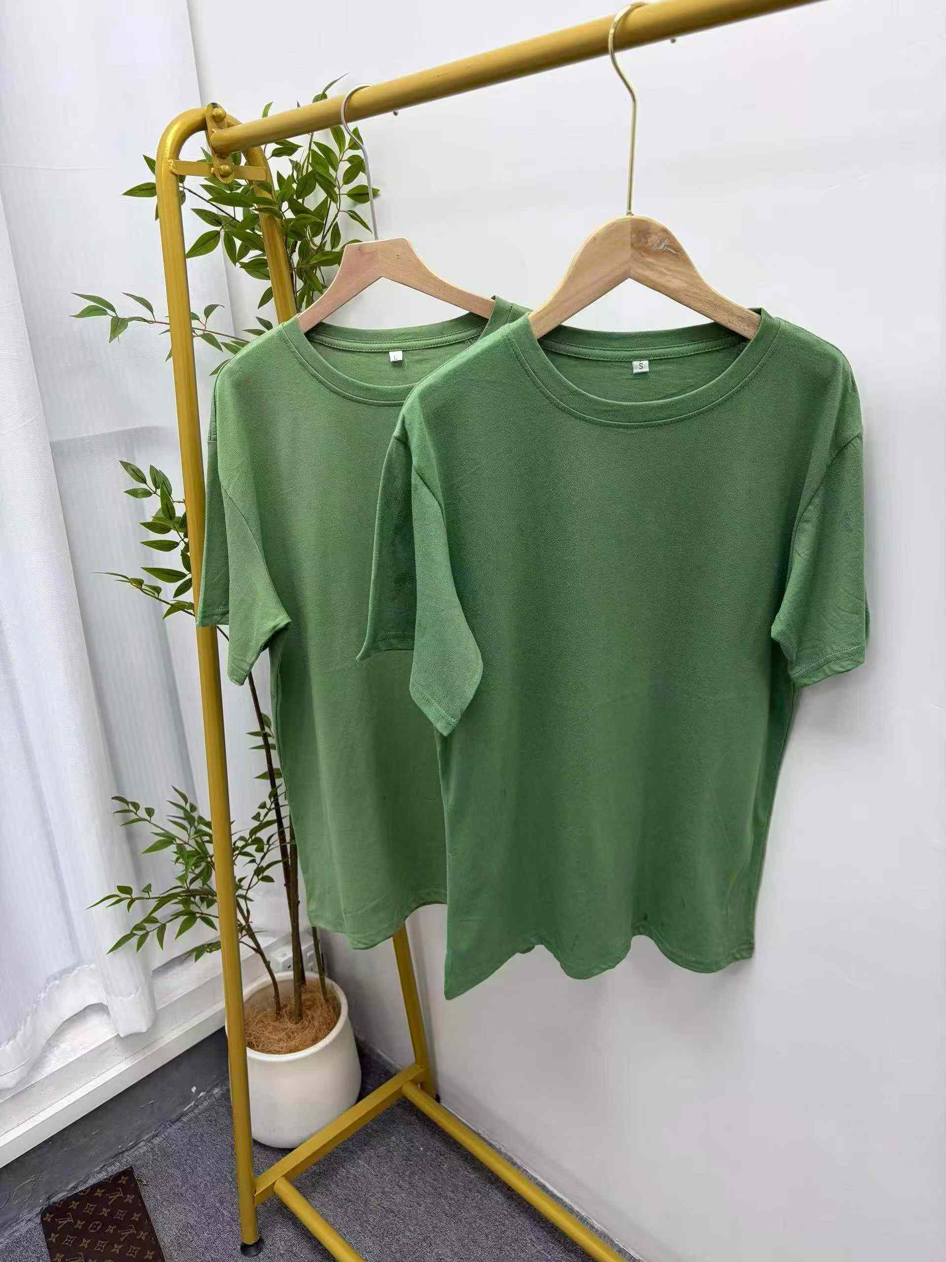 Plain Green 190g Unisex Cotton Short Sleeve T-shirts, About 1750 Pieces - Image 2