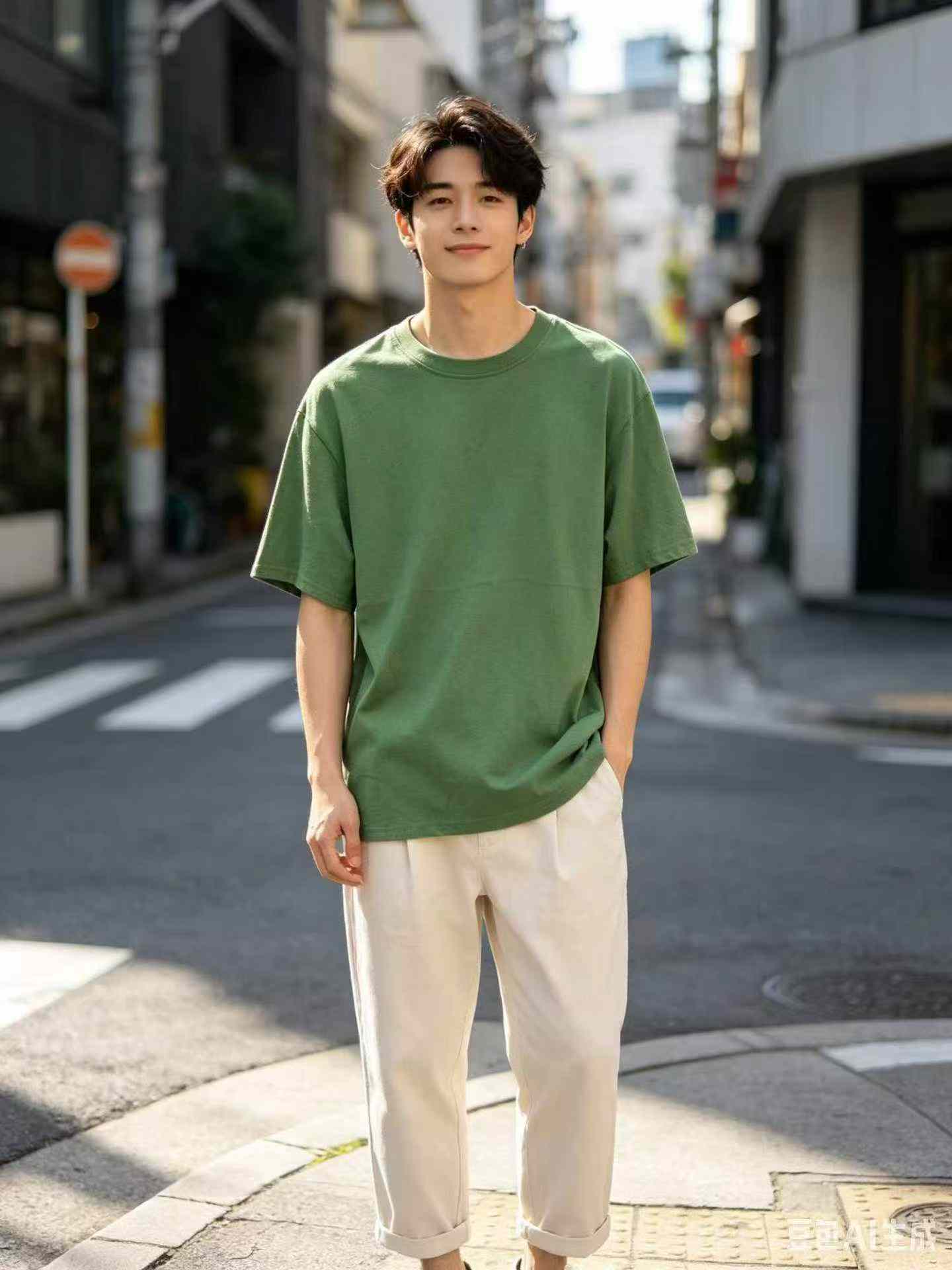 Plain Green 190g Unisex Cotton Short Sleeve T-shirts, About 1750 Pieces - Image 3