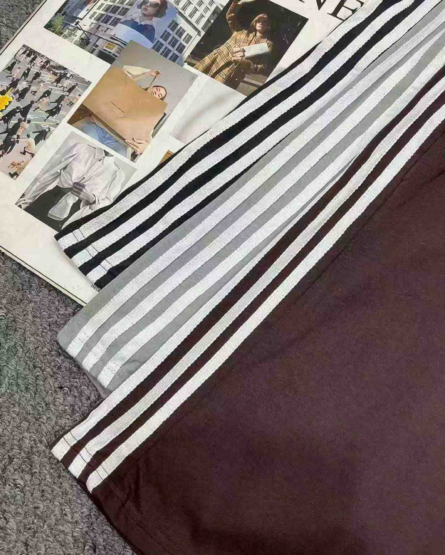 Summer New Retro Colorblock 3-Stripe Loose Wide Leg Casual Sports Shorts 445PCS - Image 9