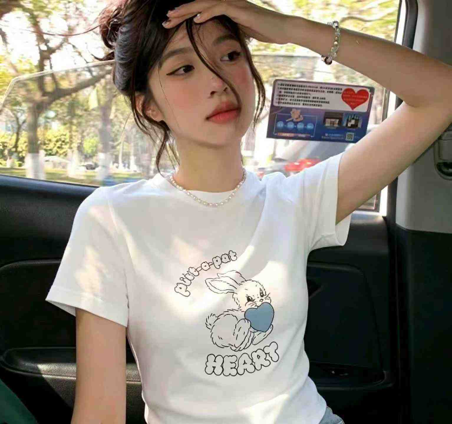 Summer New Retro Sweet Cartoon Stretch Cotton Short Sleeve T-shirts, About 1200 Pieces, Sizes S-L - Image 5