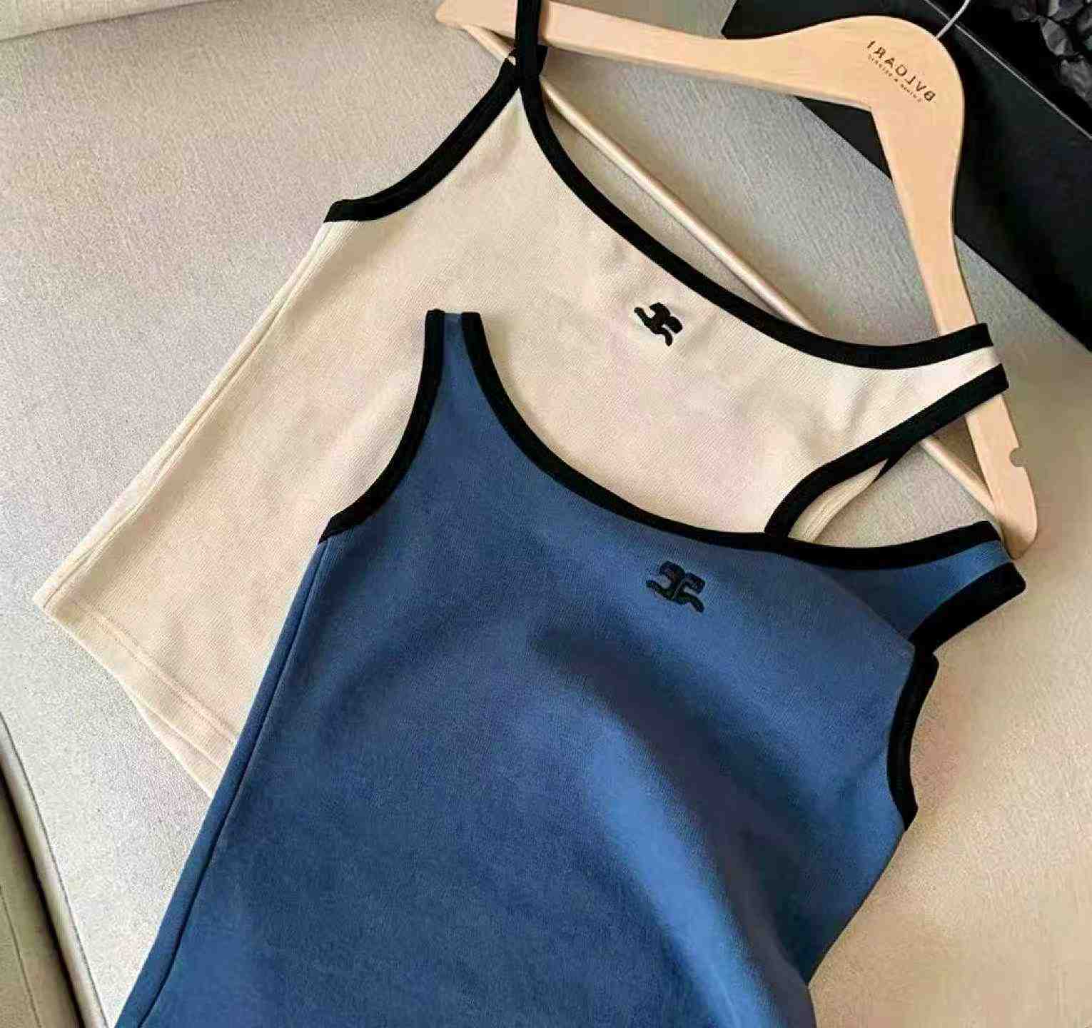 Summer New Embroidered One-shoulder Slim Knit Camisole 380 Pcs - Image 2