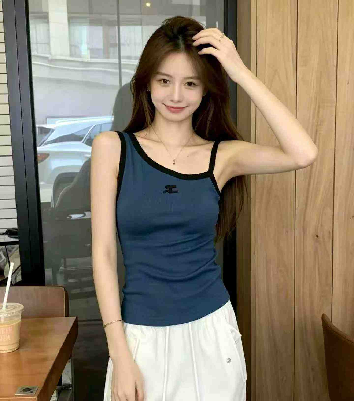 Summer New Embroidered One-shoulder Slim Knit Camisole 380 Pcs - Image 6