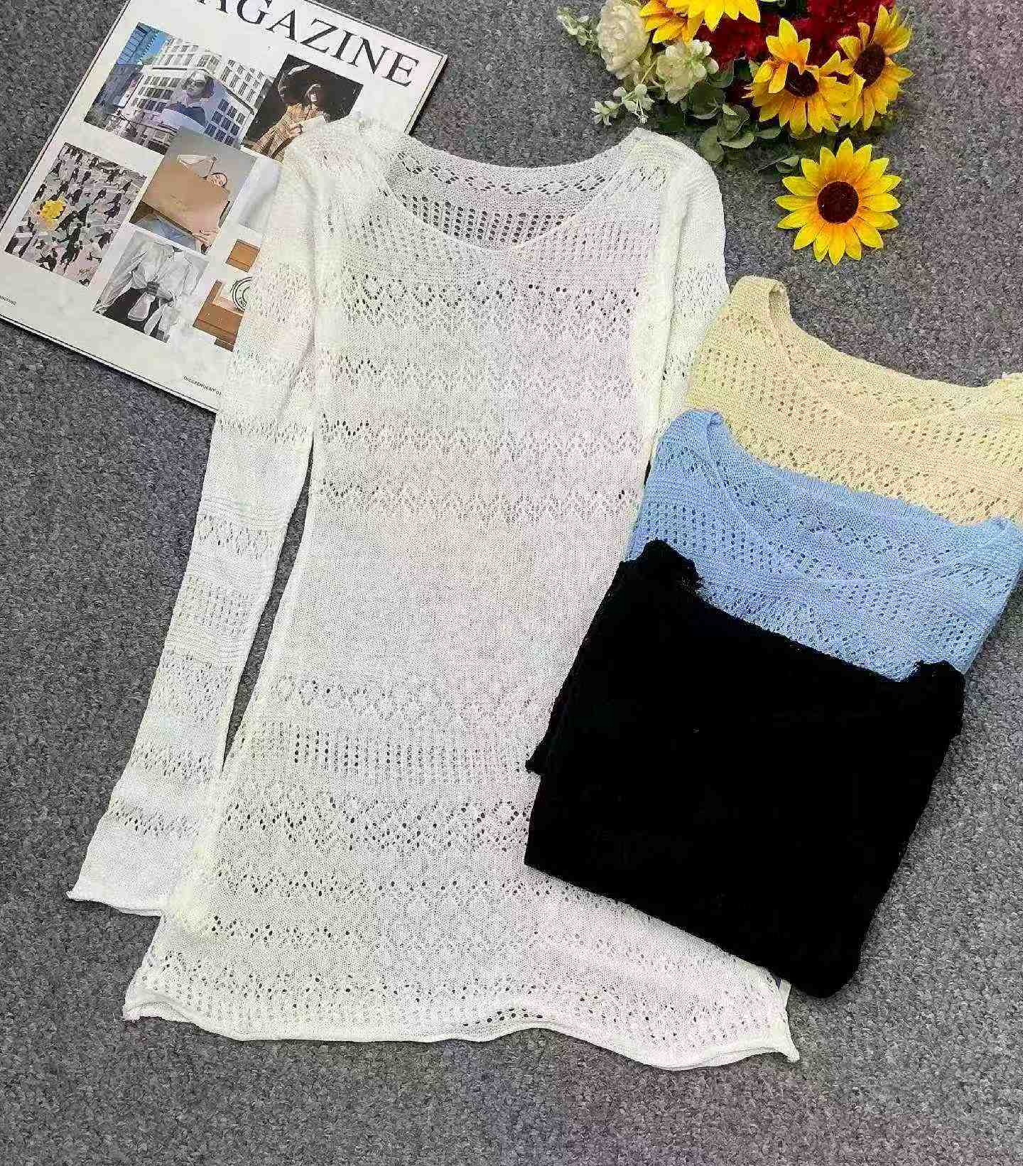 Spring Summer French Hollow Knit Bodycon Dress 450 Pieces - Image 4