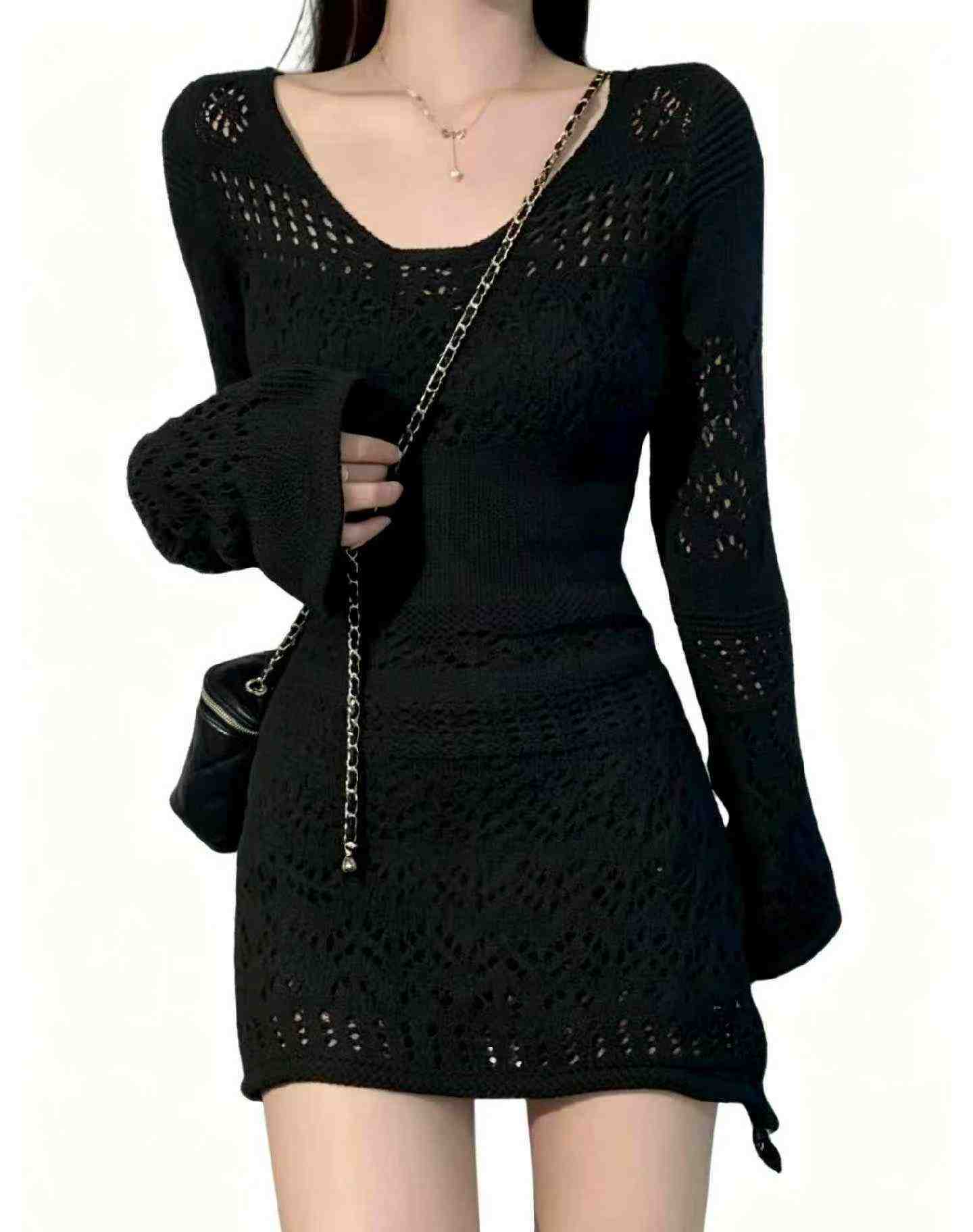 Spring Summer French Hollow Knit Bodycon Dress 450 Pieces - Image 5
