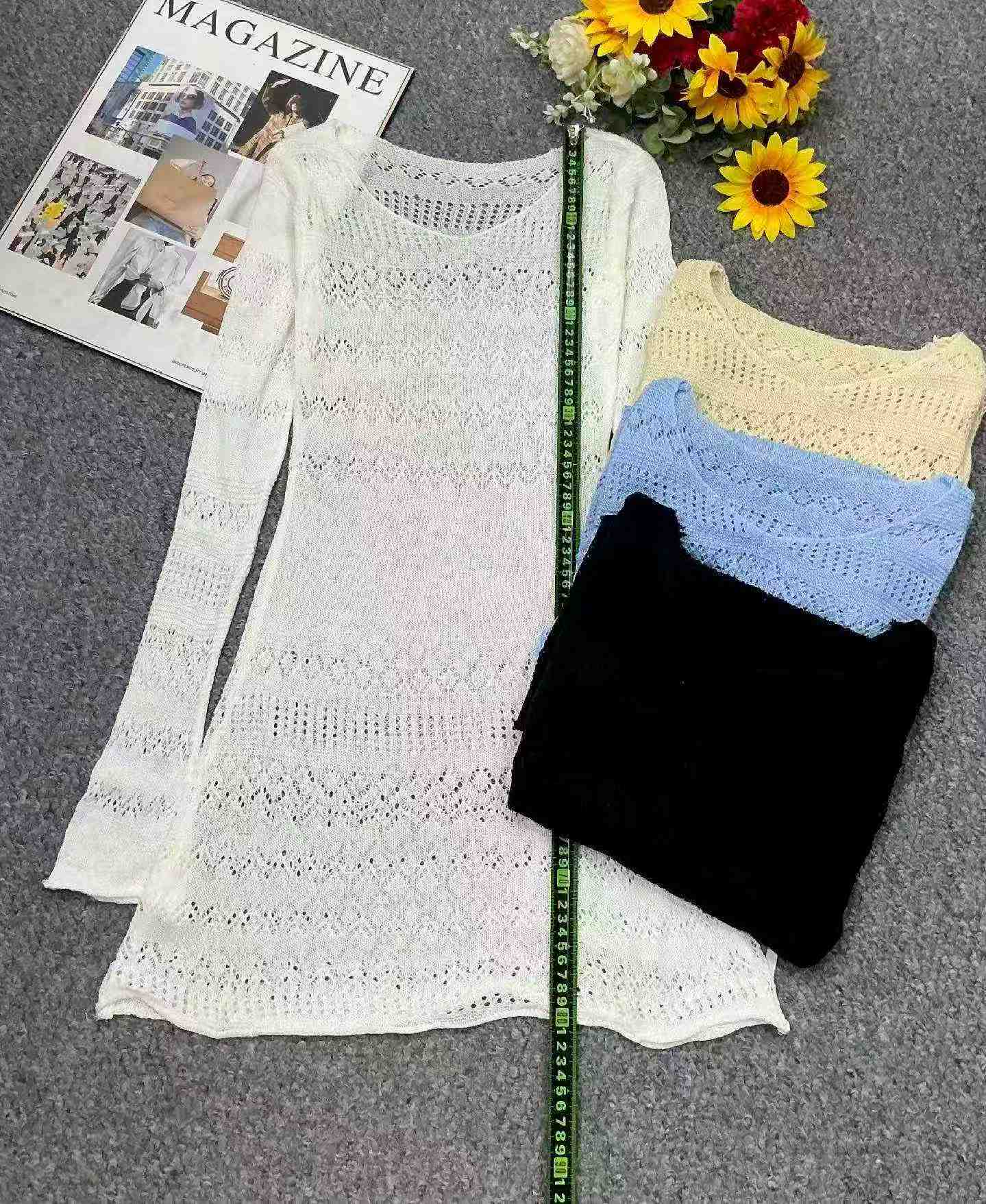 Spring Summer French Hollow Knit Bodycon Dress 450 Pieces - Image 9