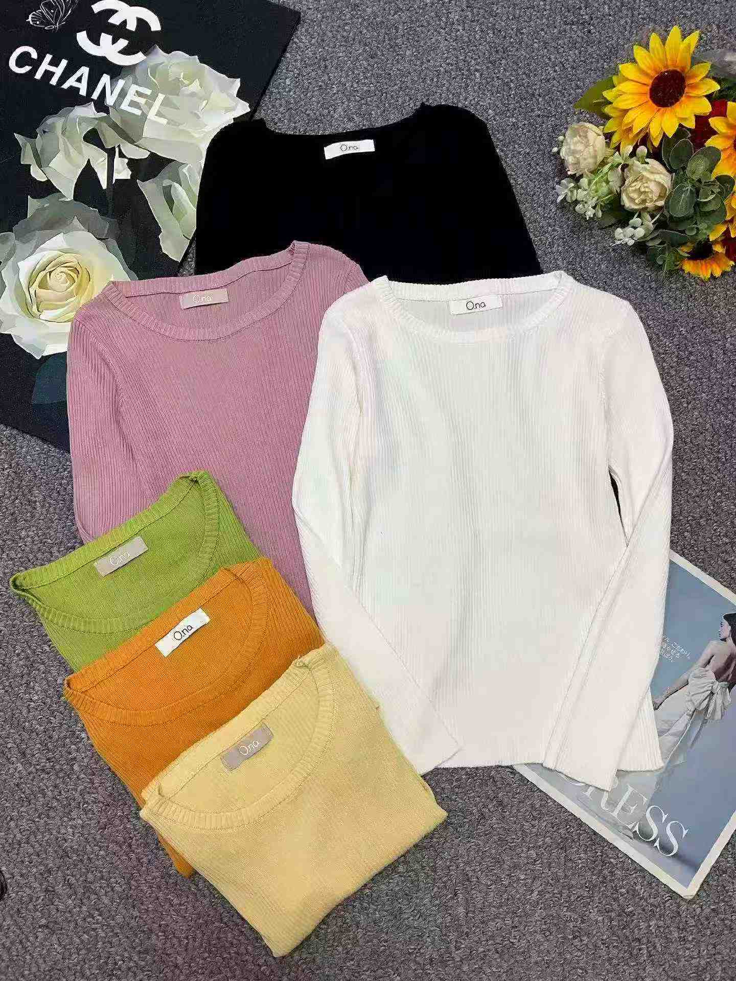 Spring New Arrival Brand Original Solid Simple Dopamine Long Sleeve Knit Top, About 780 Pieces - Image 2