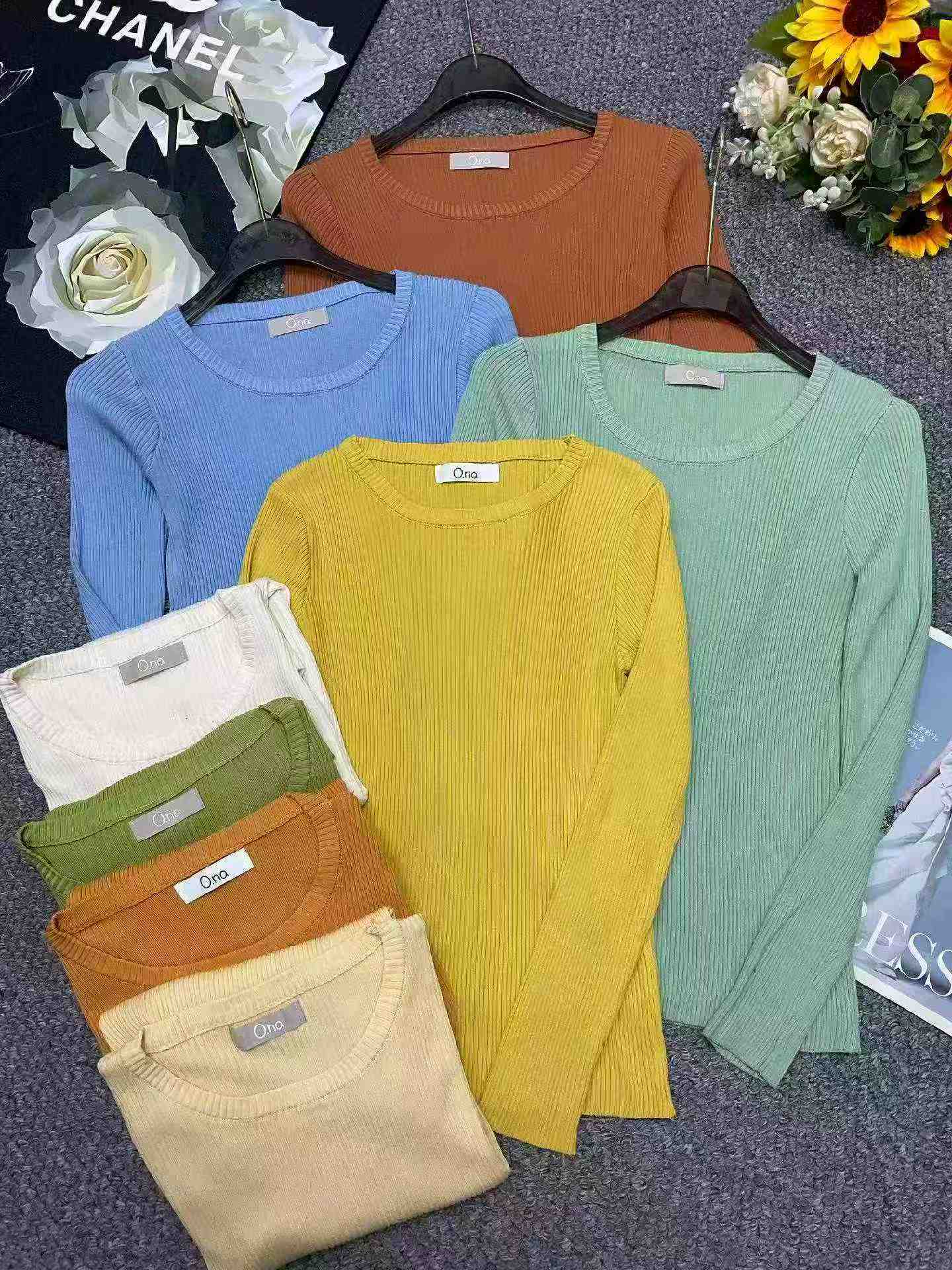 Spring New Arrival Brand Original Solid Simple Dopamine Long Sleeve Knit Top, About 780 Pieces - Image 3