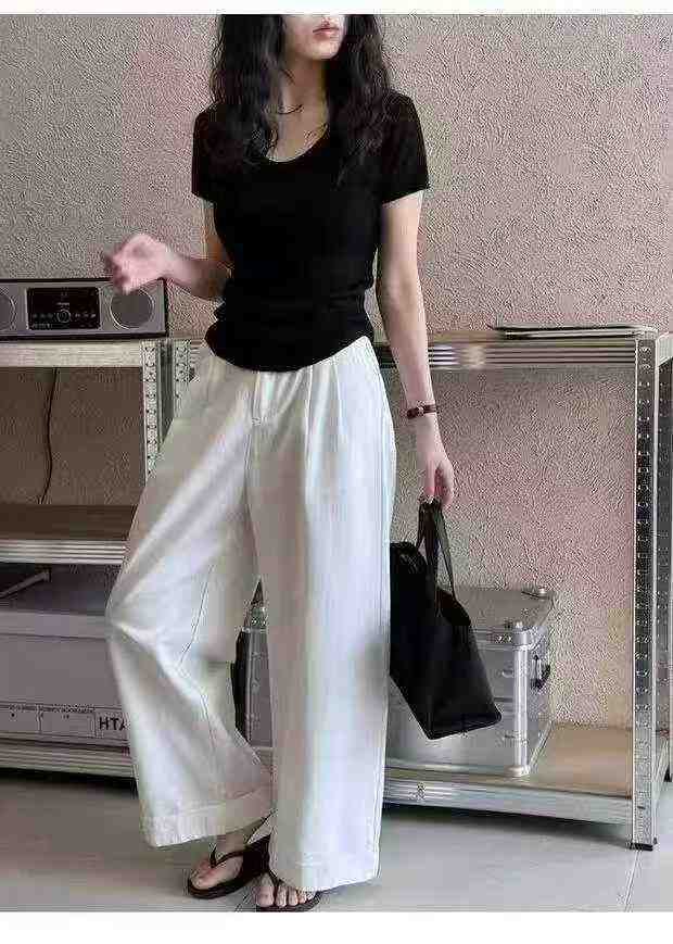 Summer New Simple Solid Ice Silk Knit Short Sleeve T-shirt, About 1000 Pieces - Image 8