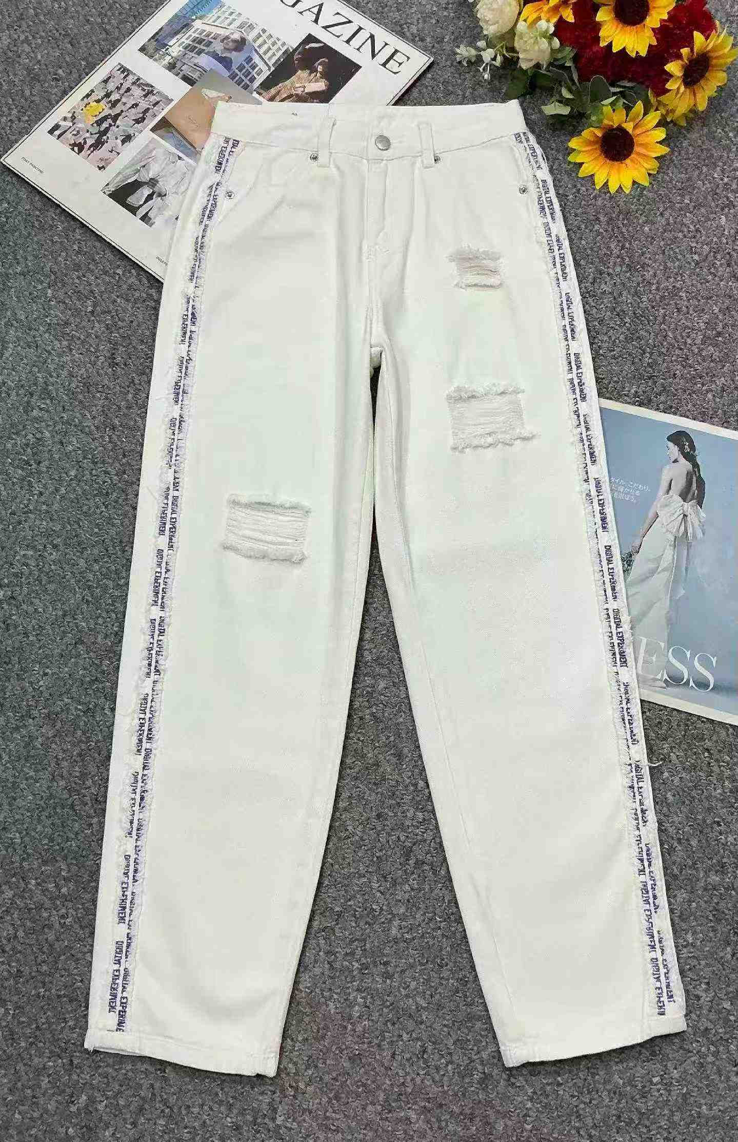 New Spring Summer Ripped Harem Dad Jeans, 540 Pieces, Individually Packaged With Waist Card, Sizes S-XL - Image 2