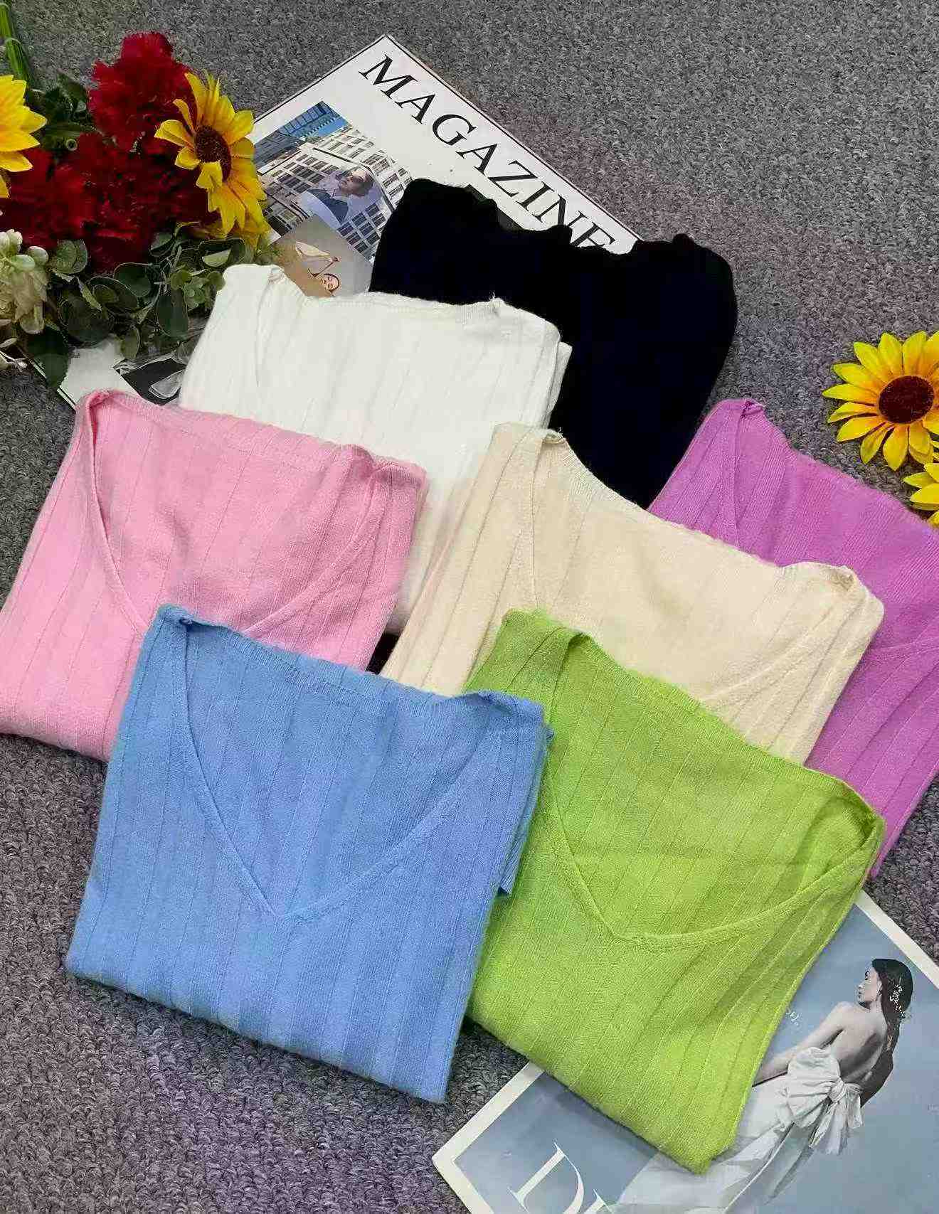 Autumn Winter Solid V-neck Pullover Sweater, 726 Pieces - Image 9