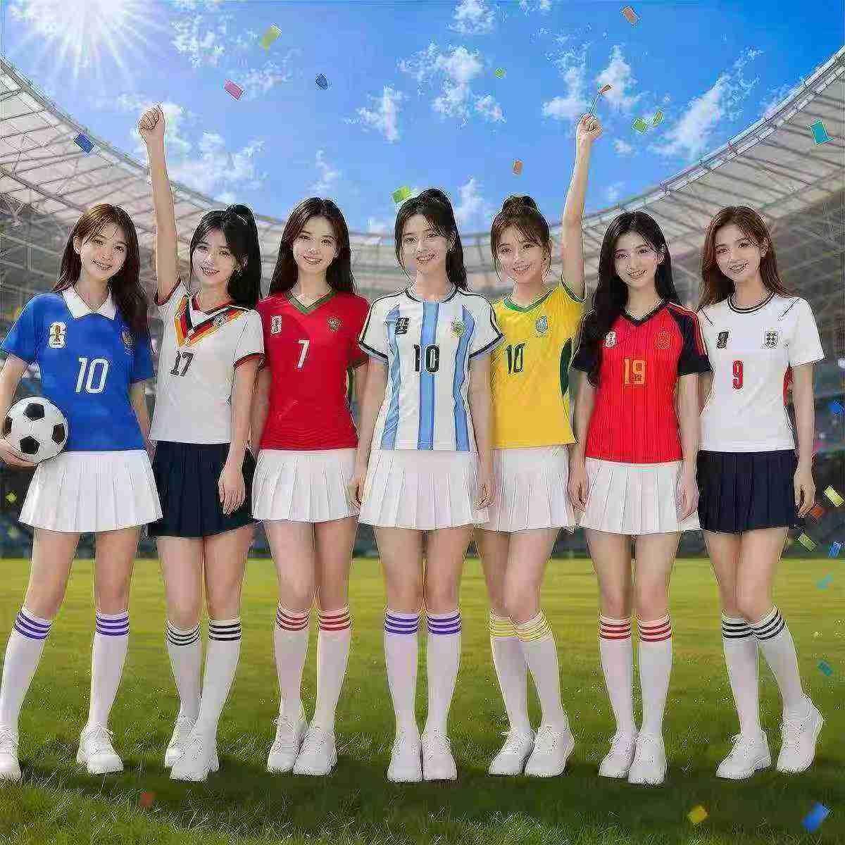 About 1950 Pcs Women's 2026 World Cup Cheerleader Performance Jersey S-2XL - Image 5
