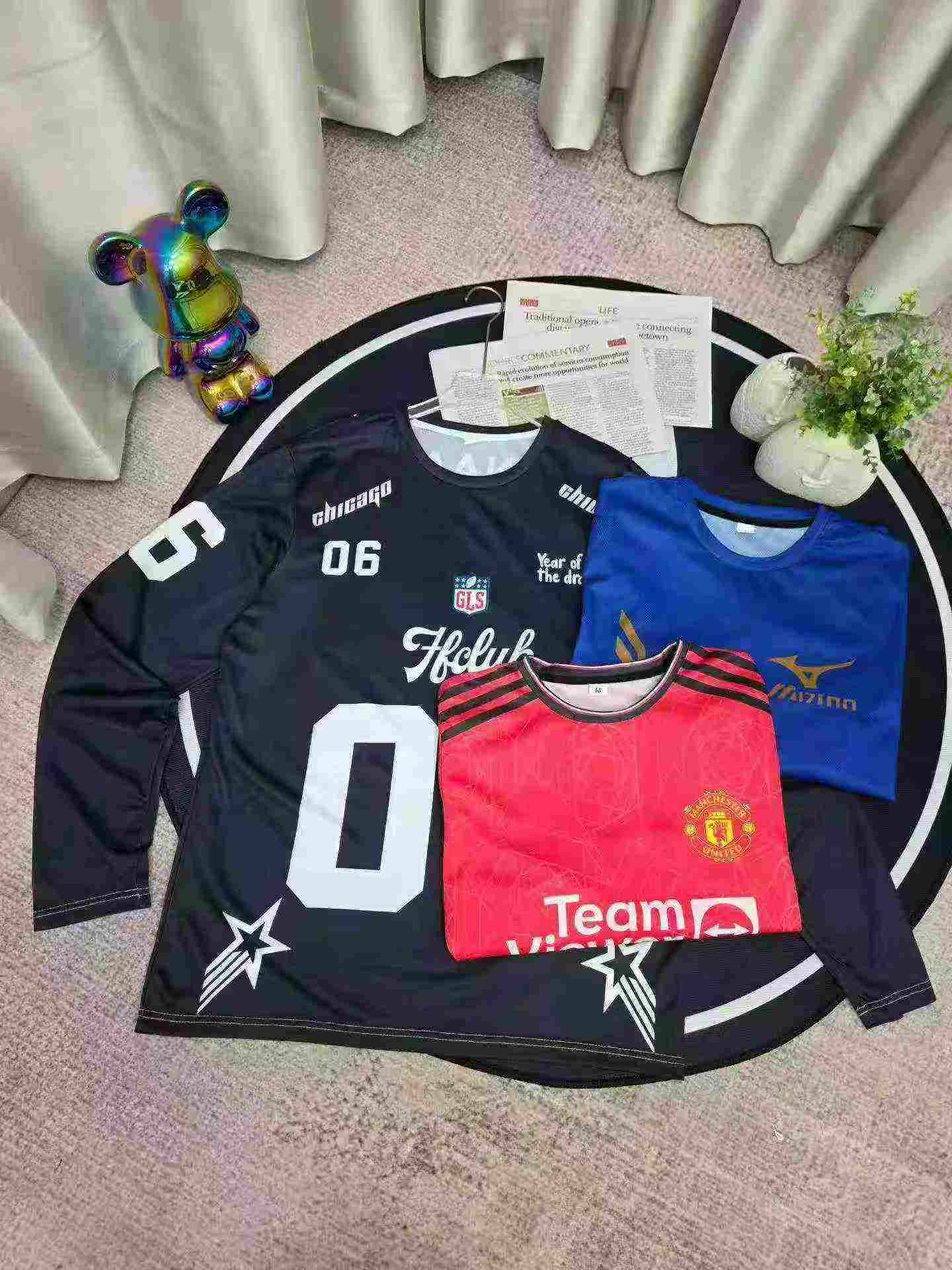 300 Pieces Long Sleeve Fan Football Sports T-shirt Tops, Size XS-6XL, Individually Packed - Image 5