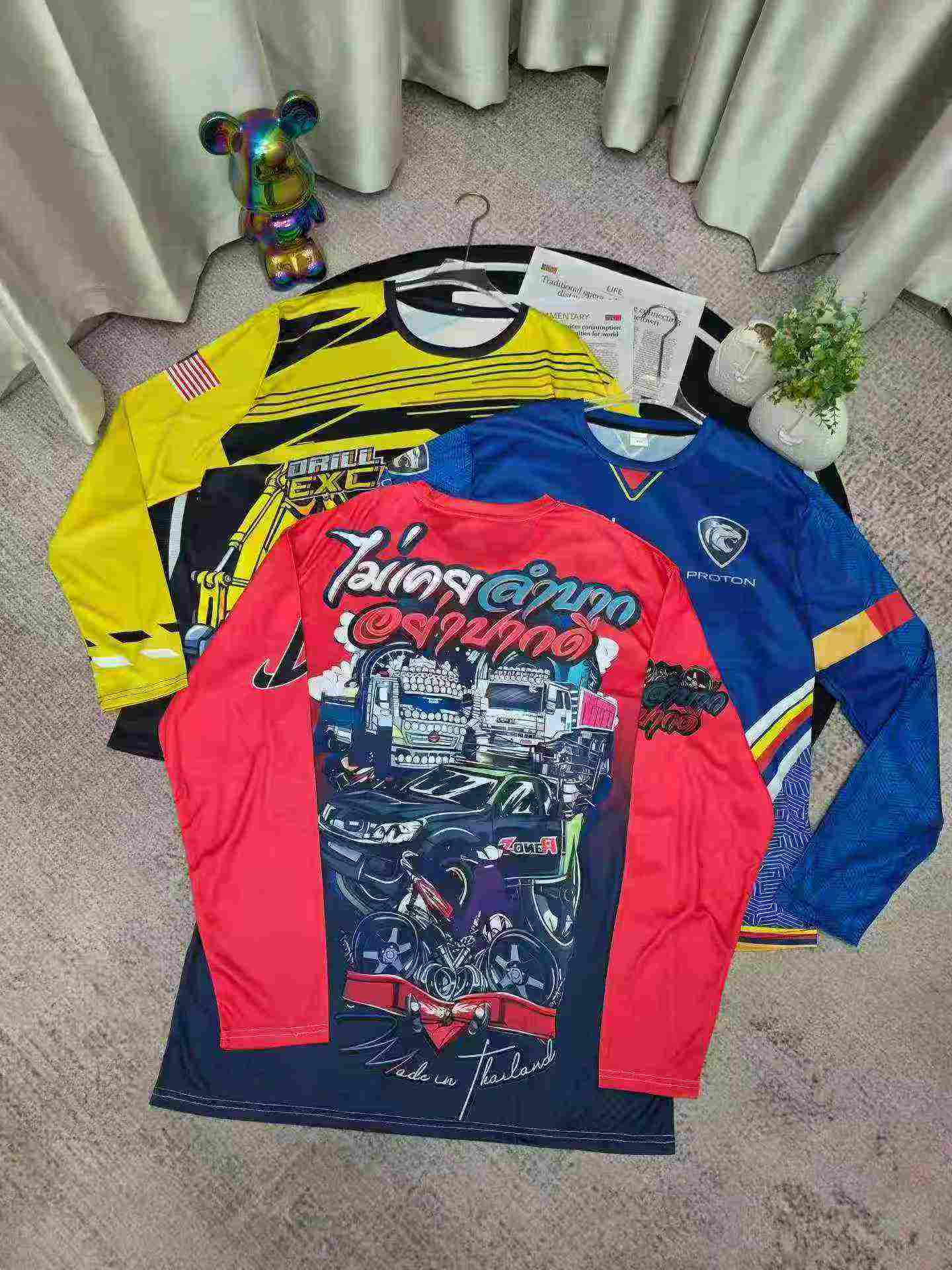 300 Pieces Long Sleeve Fan Football Sports T-shirt Tops, Size XS-6XL, Individually Packed - Image 7