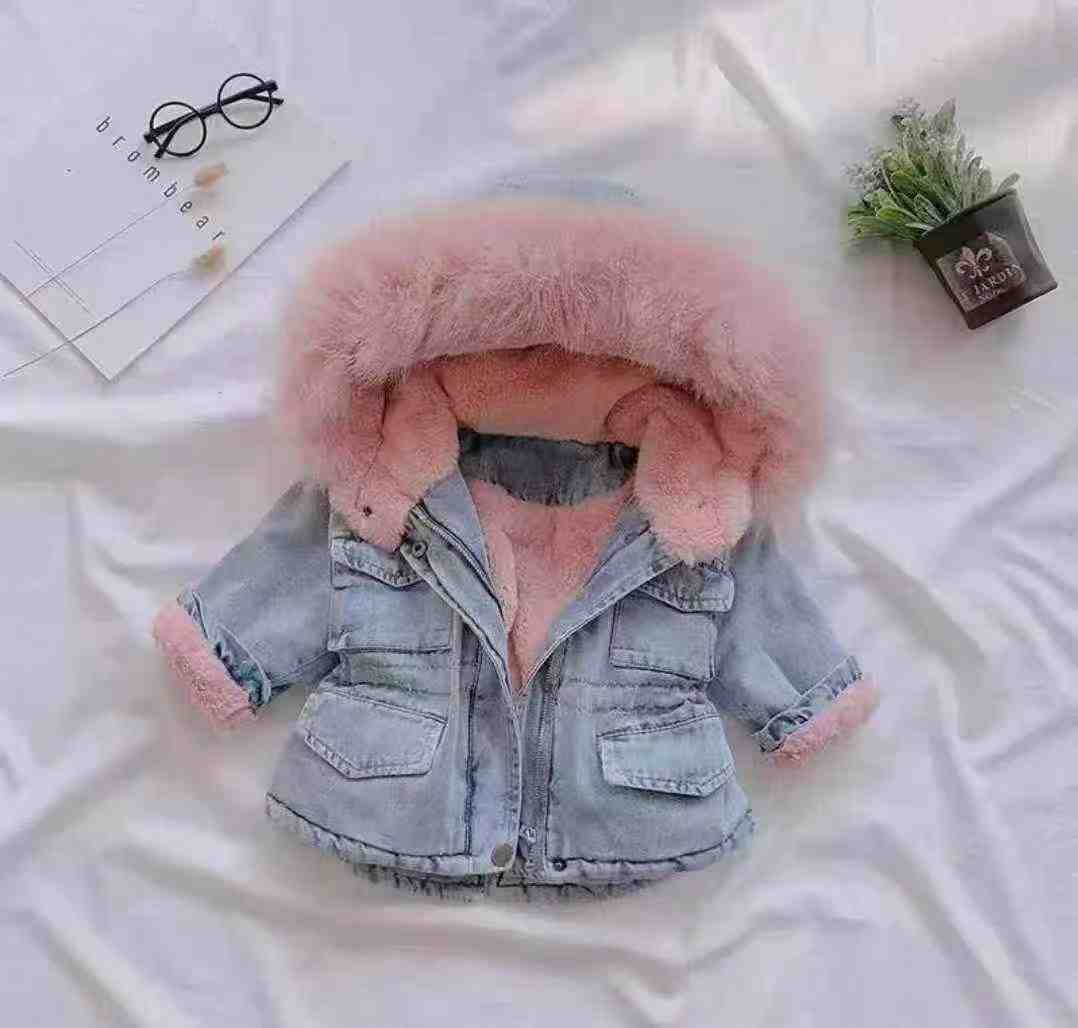 Çocuk Polar Kalınlaştırılmış Kot Parka Mont, Yaklaşık 2400 Adet - Image 4