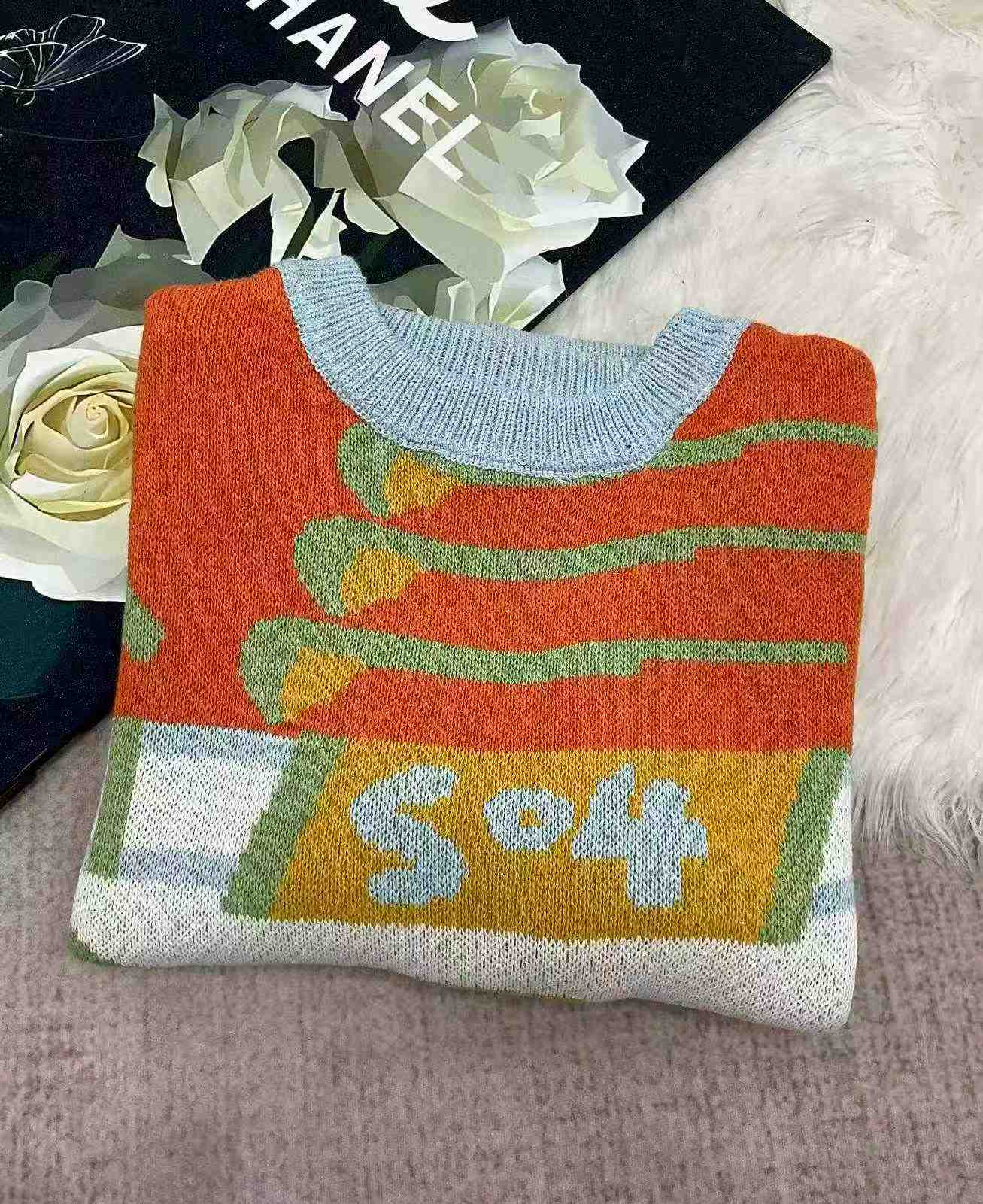 新款秋冬韩版宽松提花圆领套头毛衣 300件 - Image 3