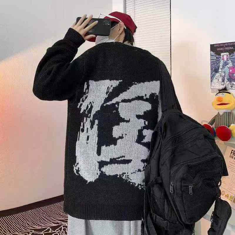 Autumn Winter Men's Retro Chinese Style Loose Crewneck Jacquard Sweater, Size M-2XL, 1680 Pieces - Image 6